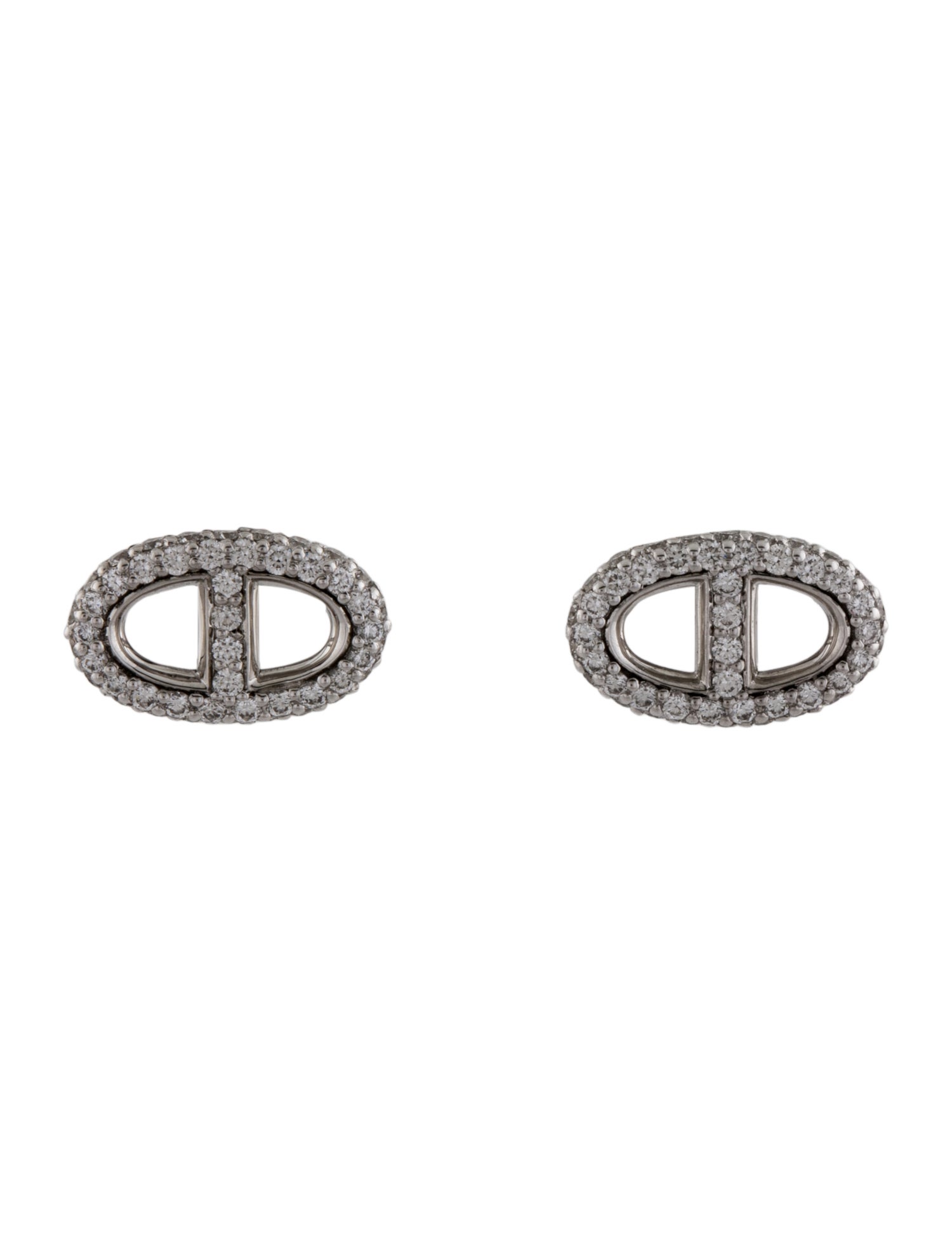 Hermès 18K Diamond Farandole Stud Earrings