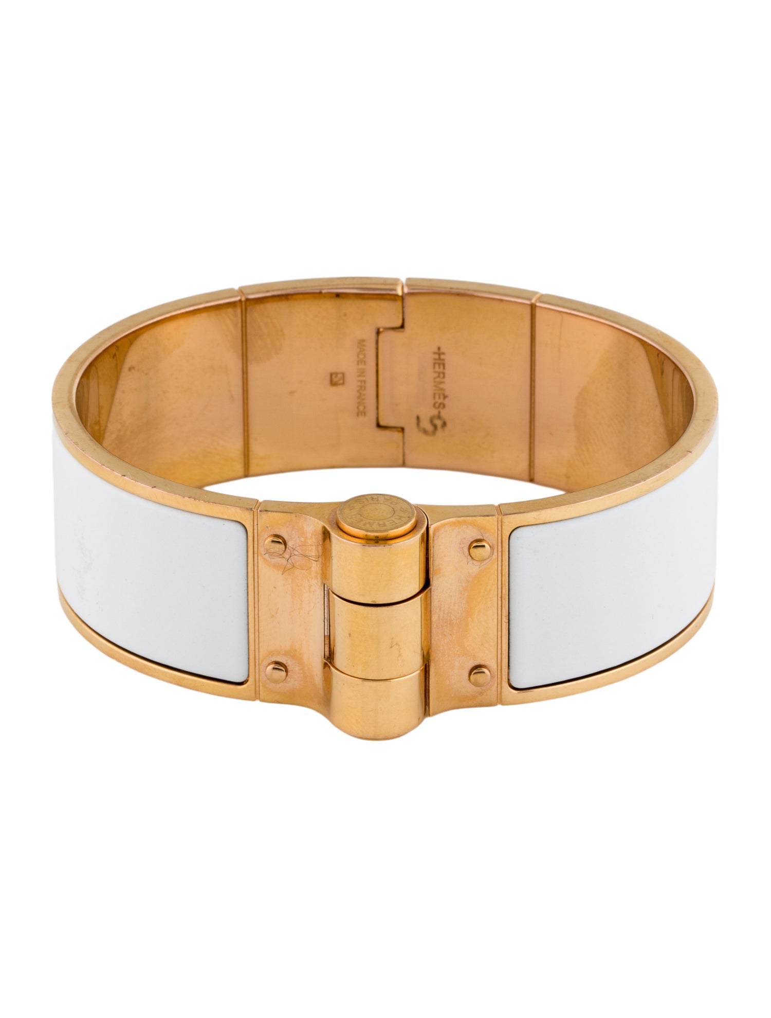 Hermès Enamel Hinged Wide Bracelet
