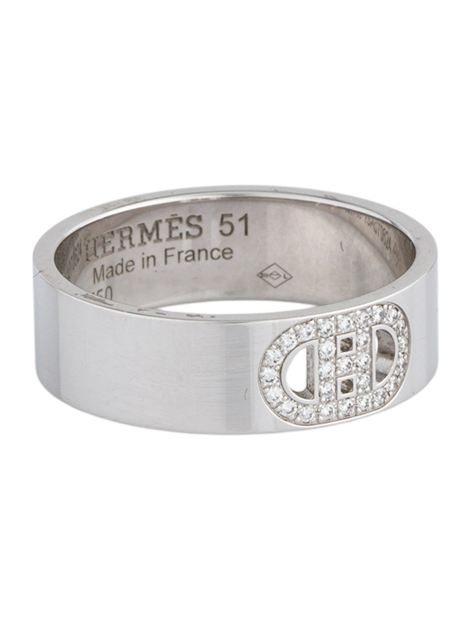 Hermès 18K Diamond H d'Ancre Ring, Small Model