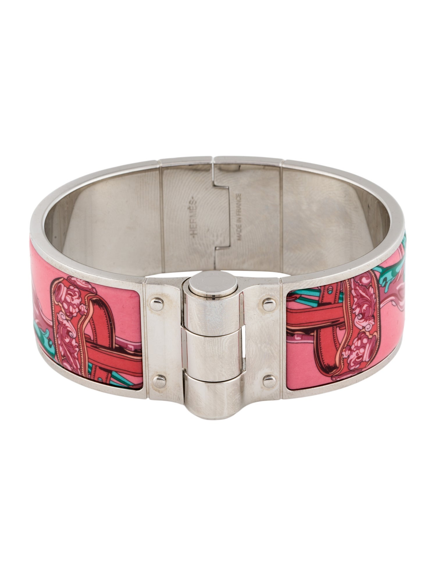 Hermès Enamel Hinged Wide Bracelet