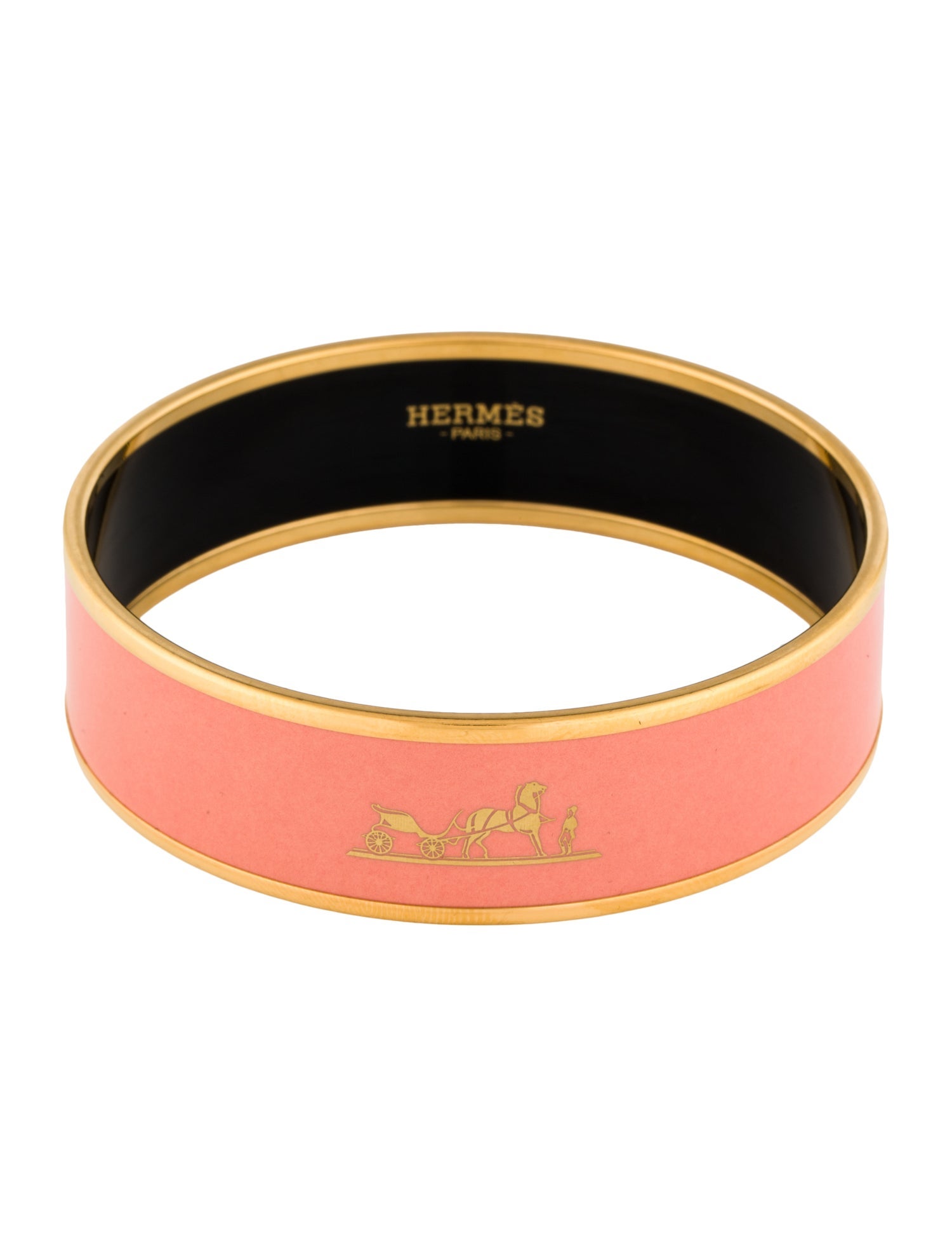 Hermès Enamel Calèche Wide Bangle Bracelet