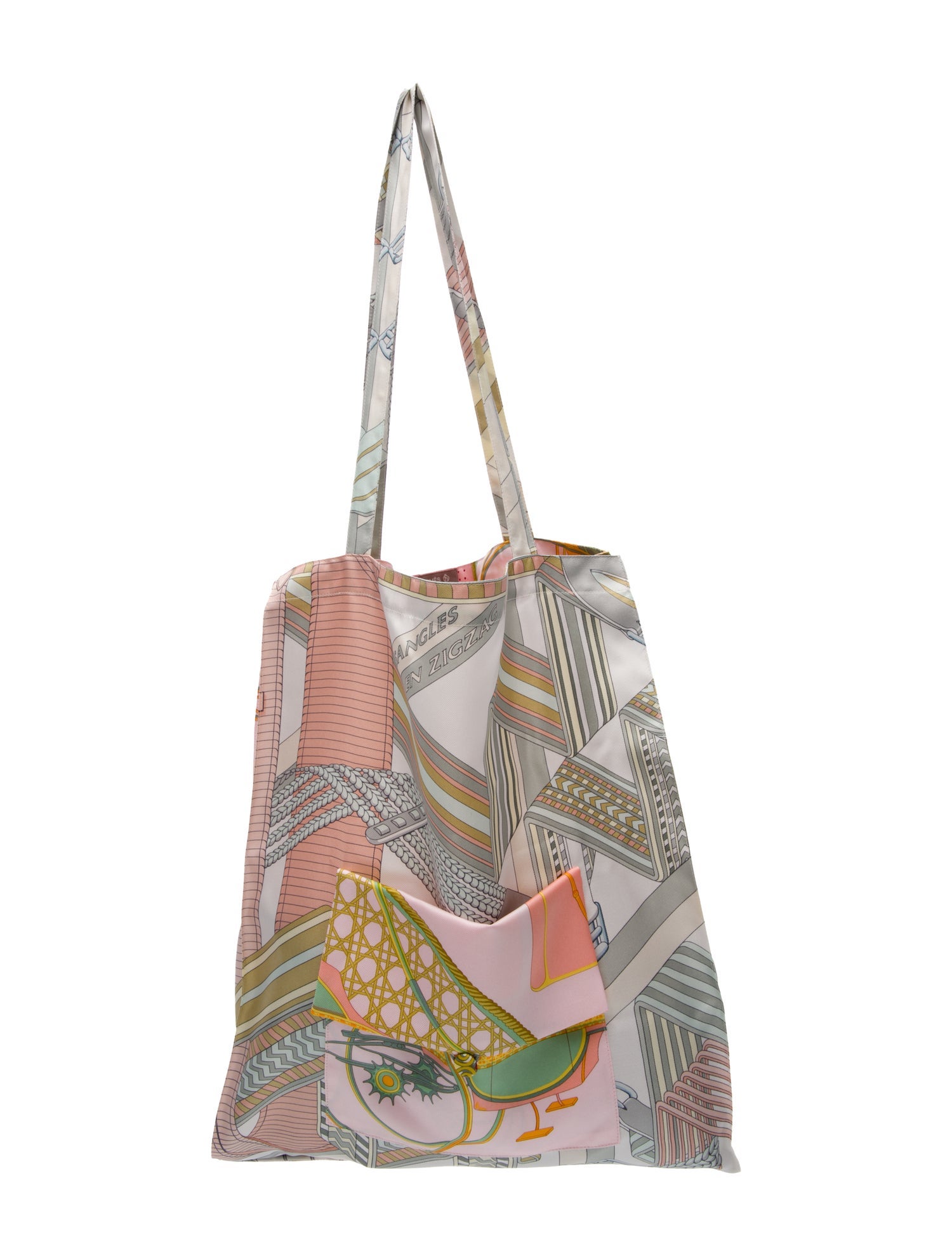 Hermès Petit H Sangles En Zigzag Silk Shopping Tote
