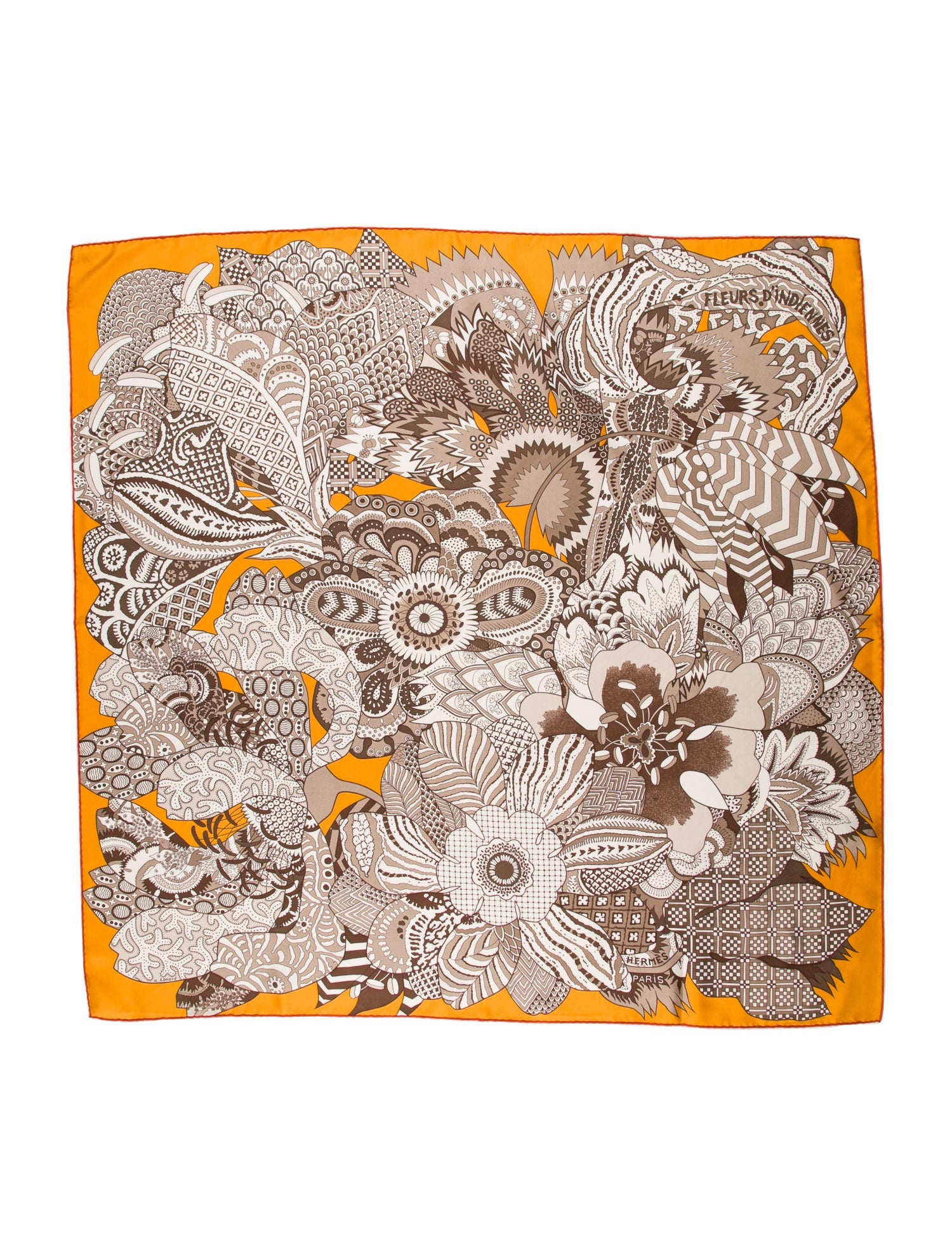 Hermès Fleurs d'Indiennes Silk Scarf