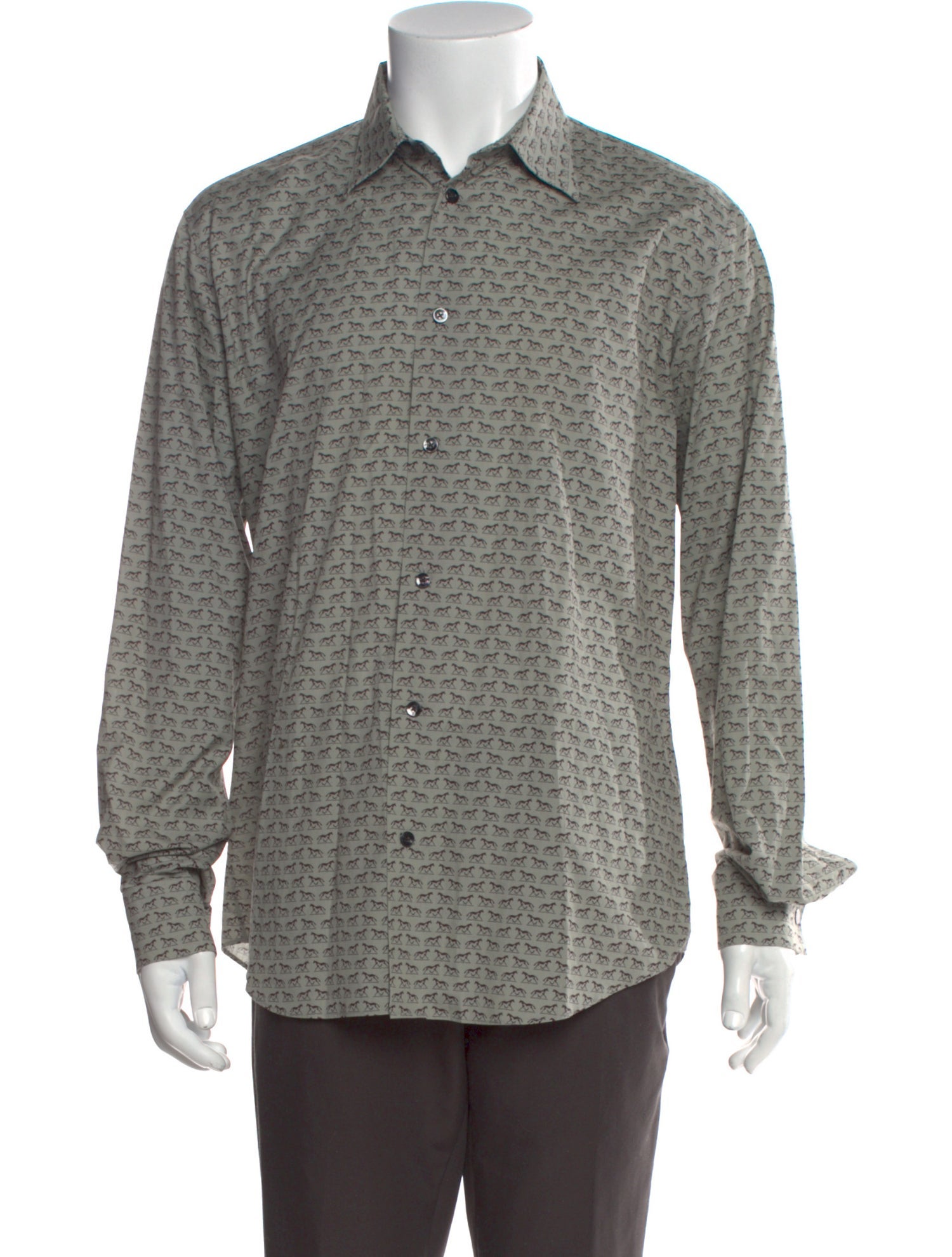 Hermès Printed Long Sleeve Shirt