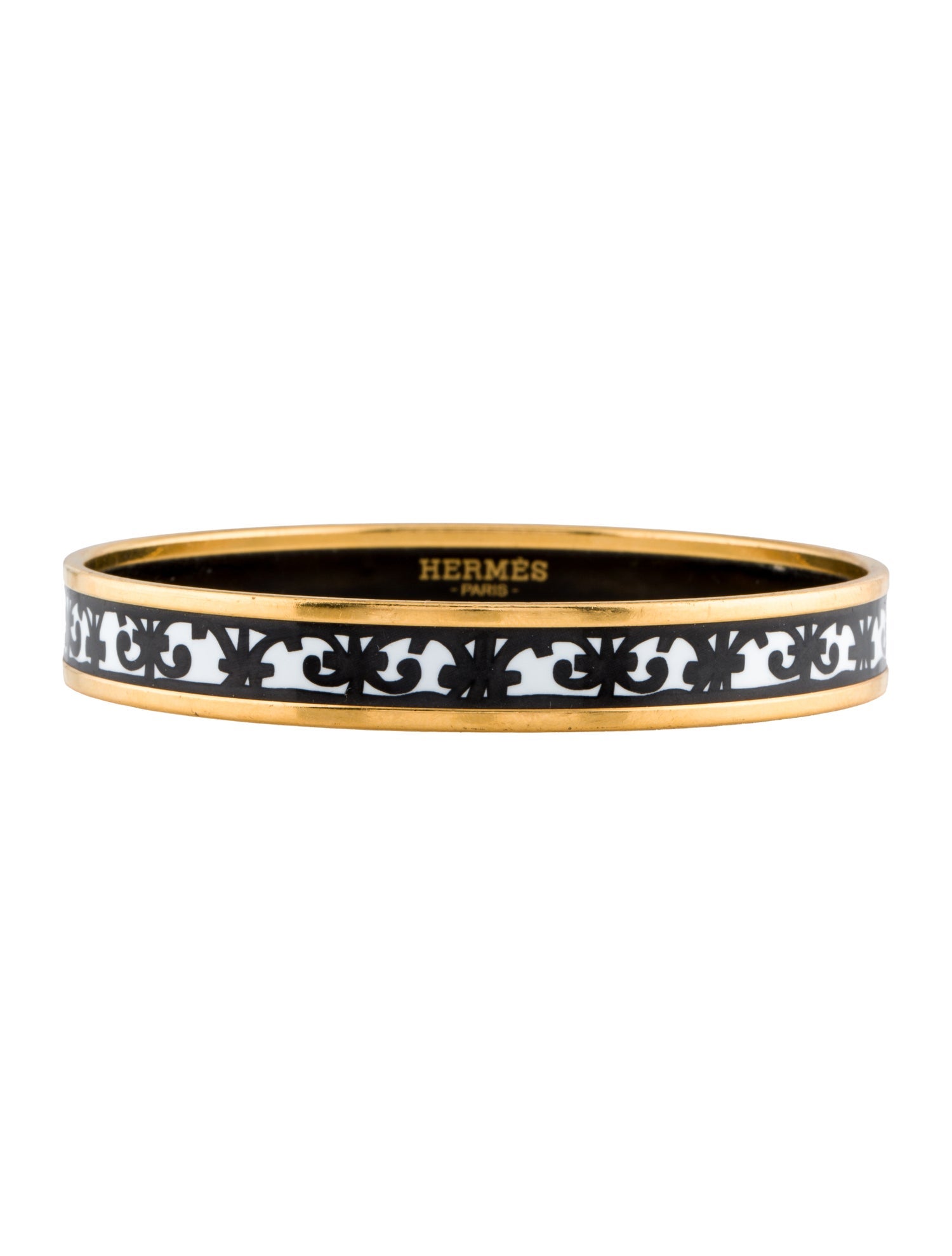 Hermès Enamel Narrow Bangle Bracelet