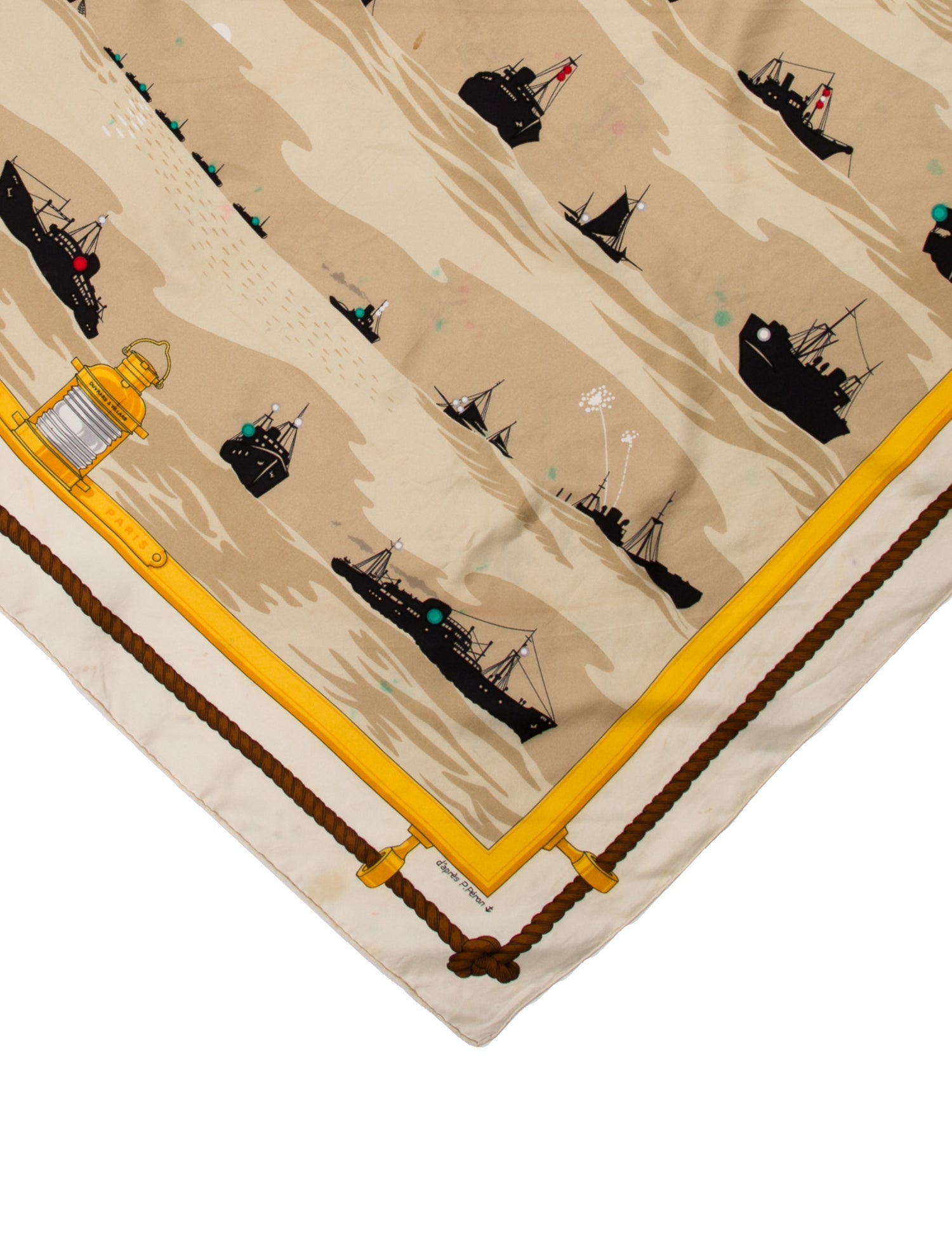 Hermès Feux de Route Aperçus La Nuit, En Mer Silk Scarf