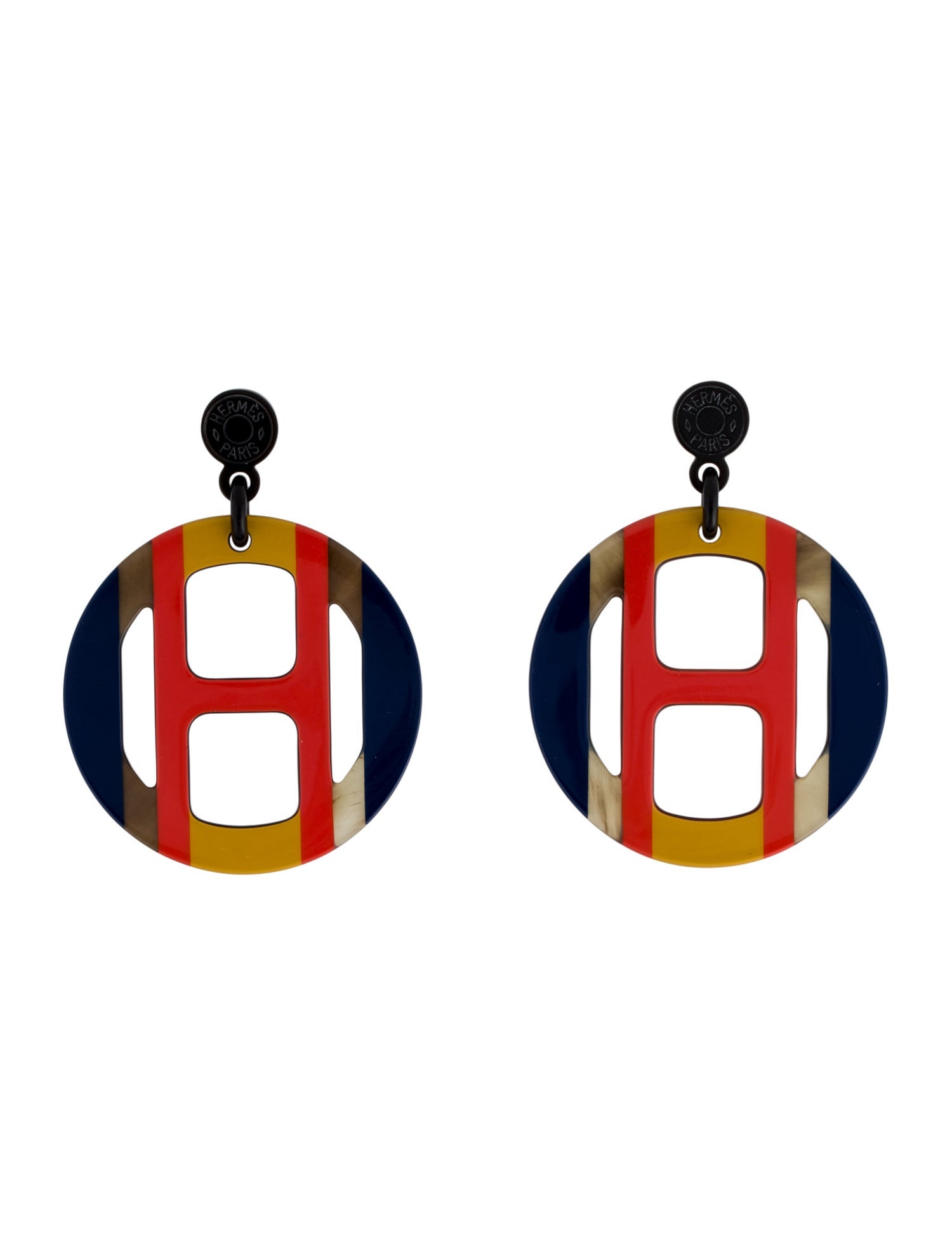 Hermès H Equipe Drop Earrings