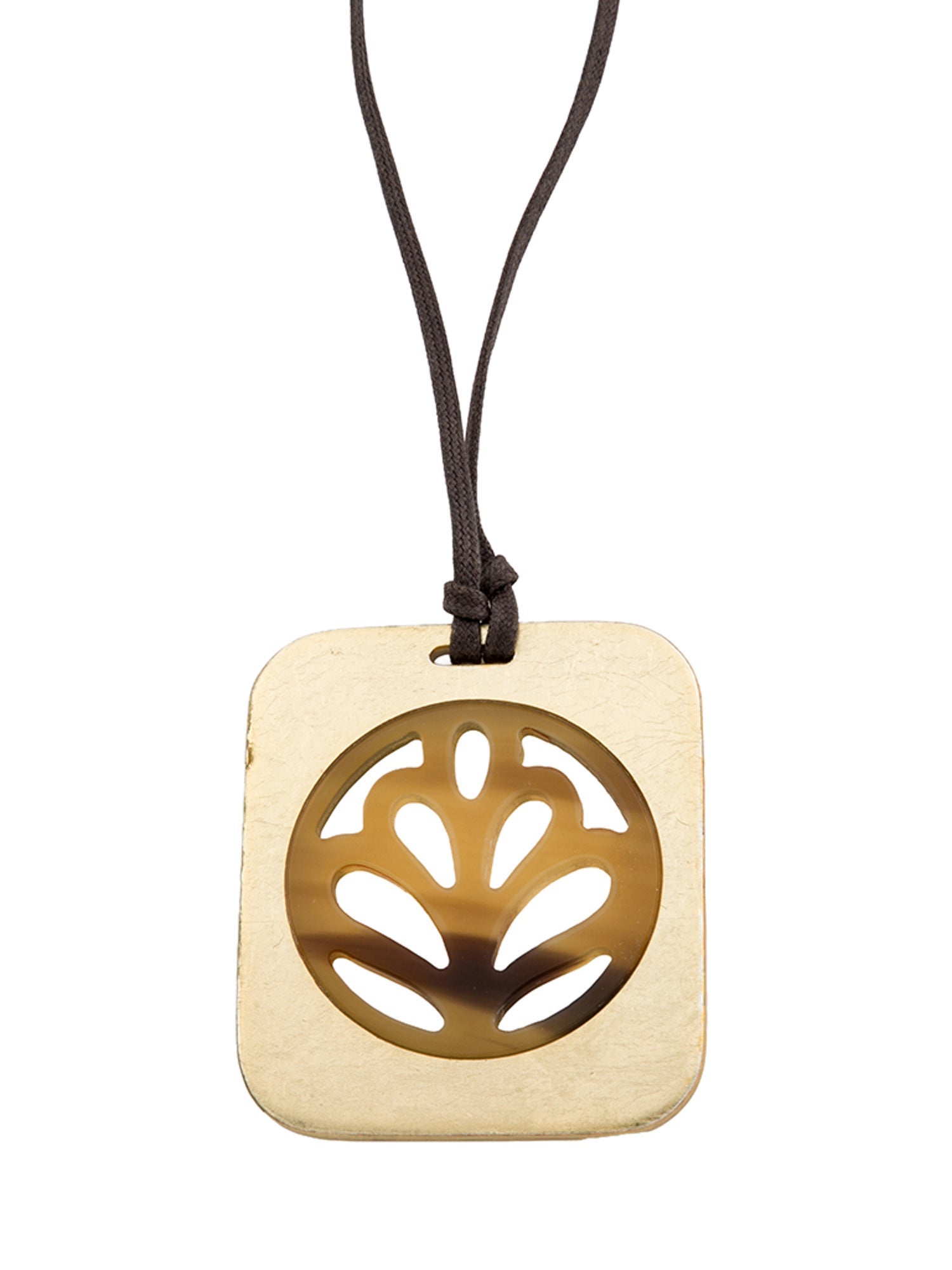 Hermès Lacquer & Horn Pendant Necklace