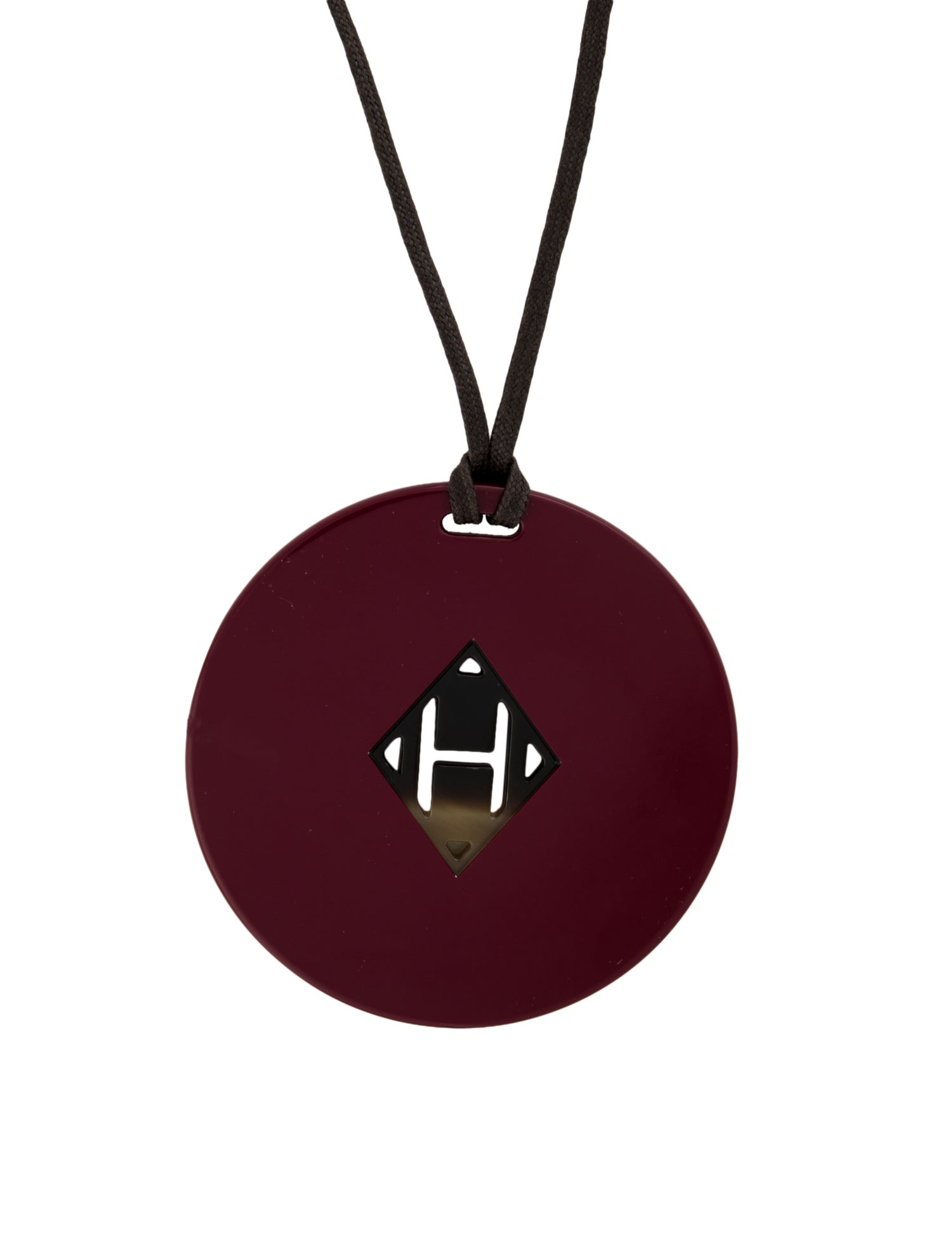 Hermès Horn, Wood, & Enamel Pendant Necklace