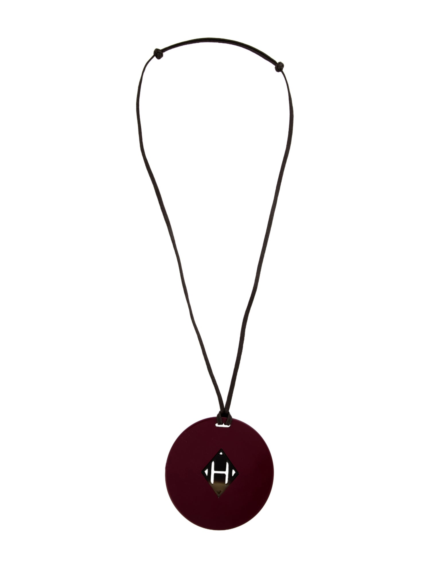 Hermès Horn, Wood, & Enamel Pendant Necklace