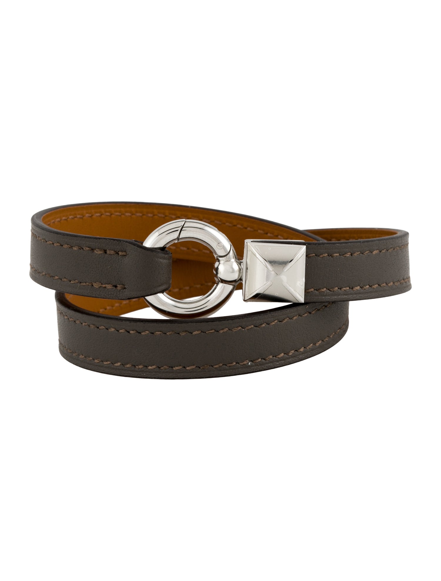 Hermès Leather Medor XO Wrap Bracelet