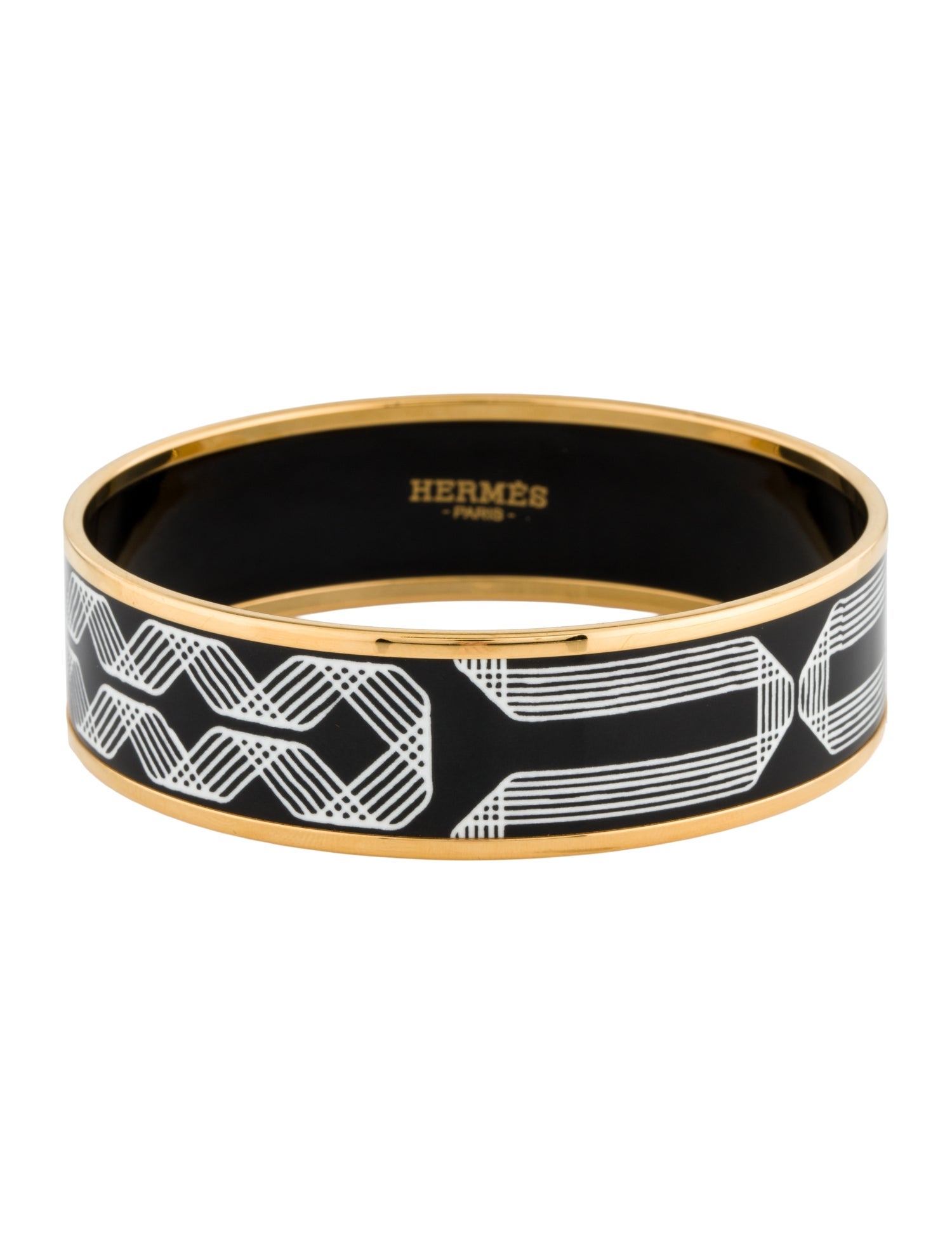 Hermès Enamel Wide Bangle Bracelet