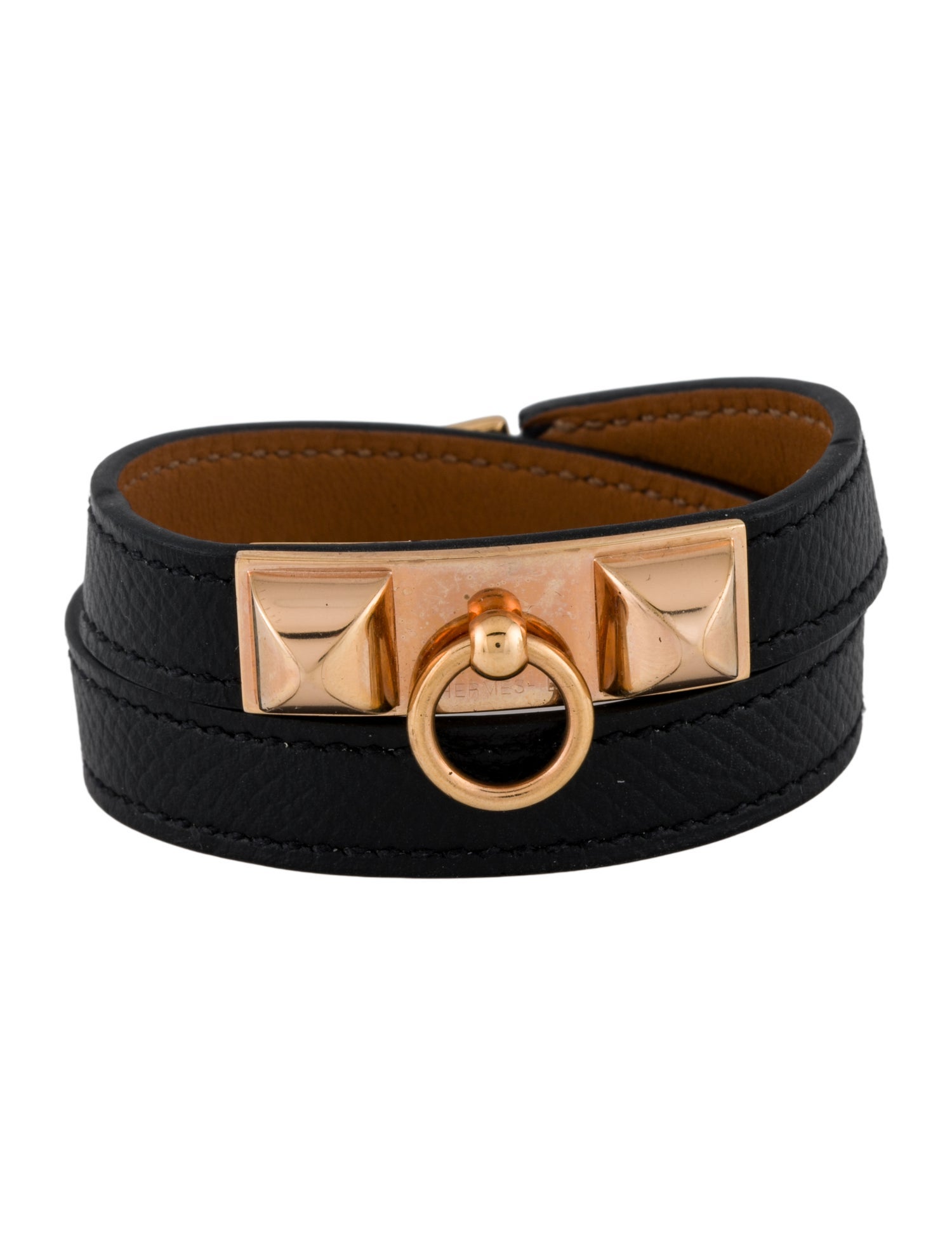 Hermès Leather Rivale Double Tour Wrap Bracelet