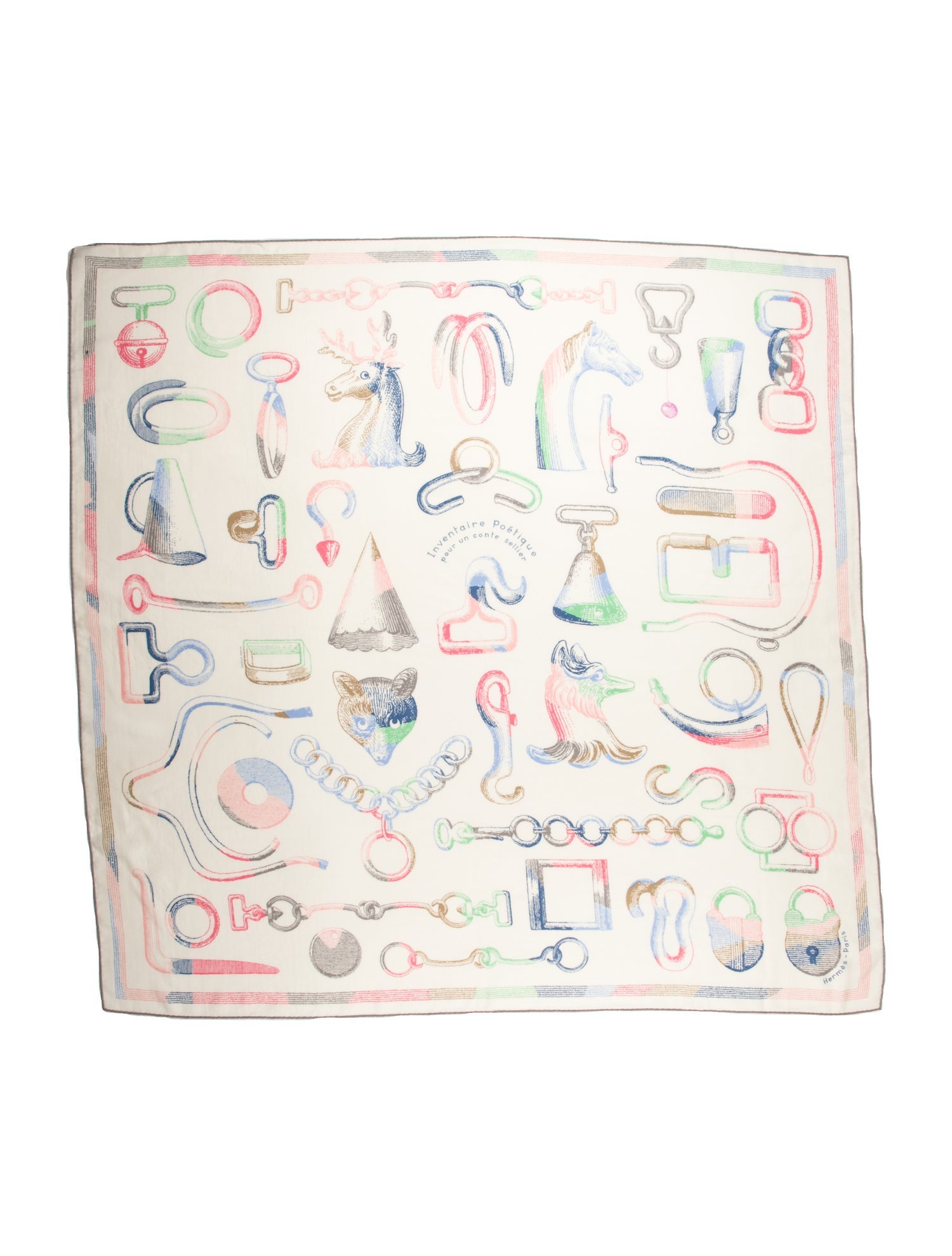 Hermès Inventaire Poetique pour un Conte Sellier Cashmere Shawl w/ Tags