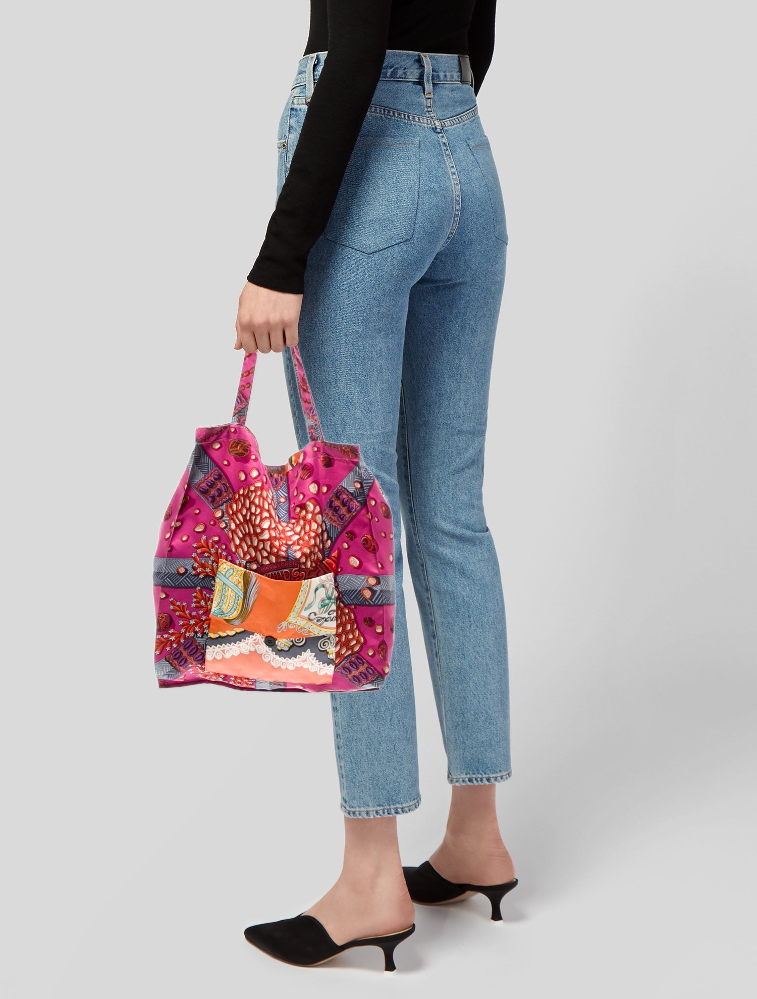 Hermès Petit H Silk Chemins de Corail & Paperoles Shopping Tote