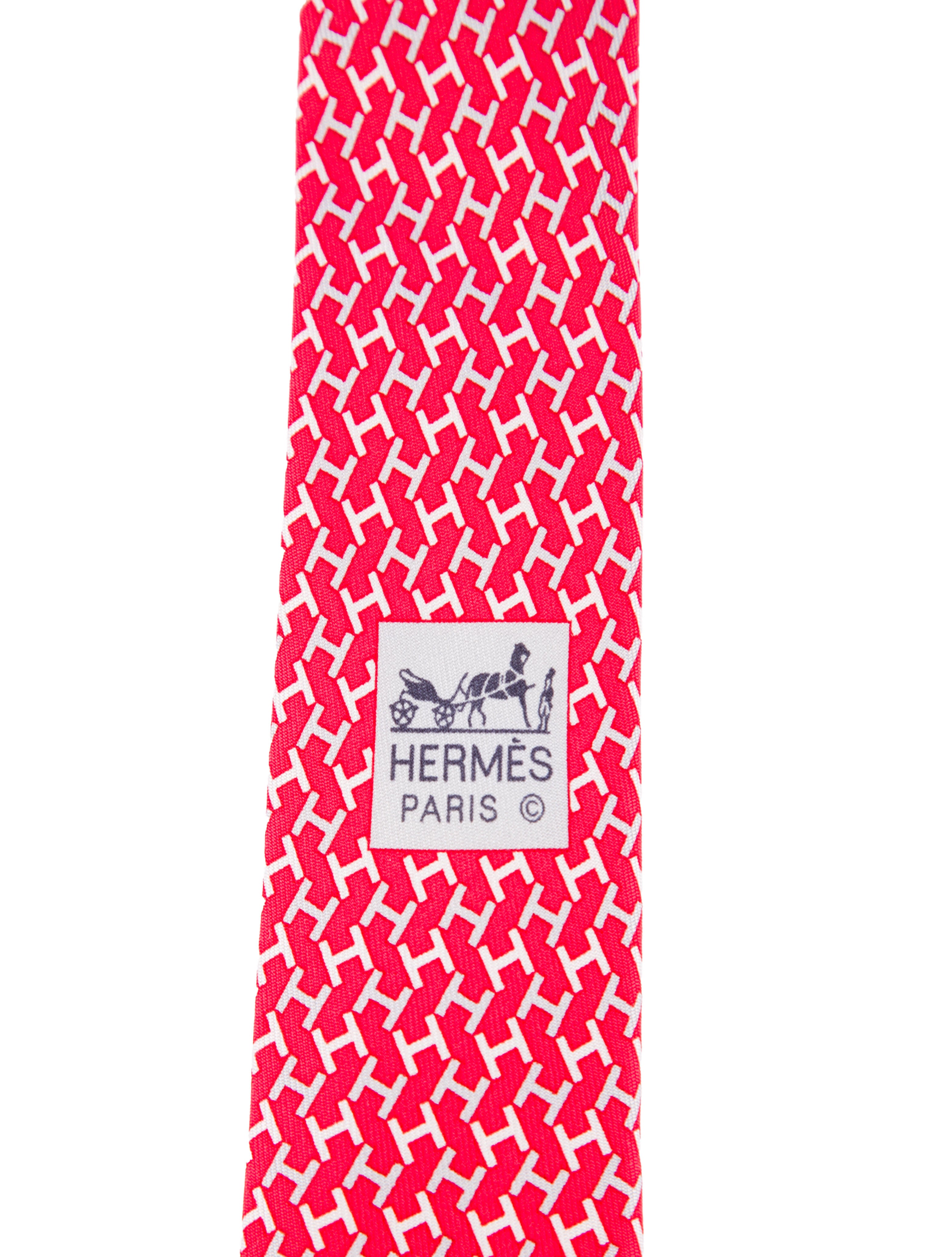Hermès H Pattern Print Tie