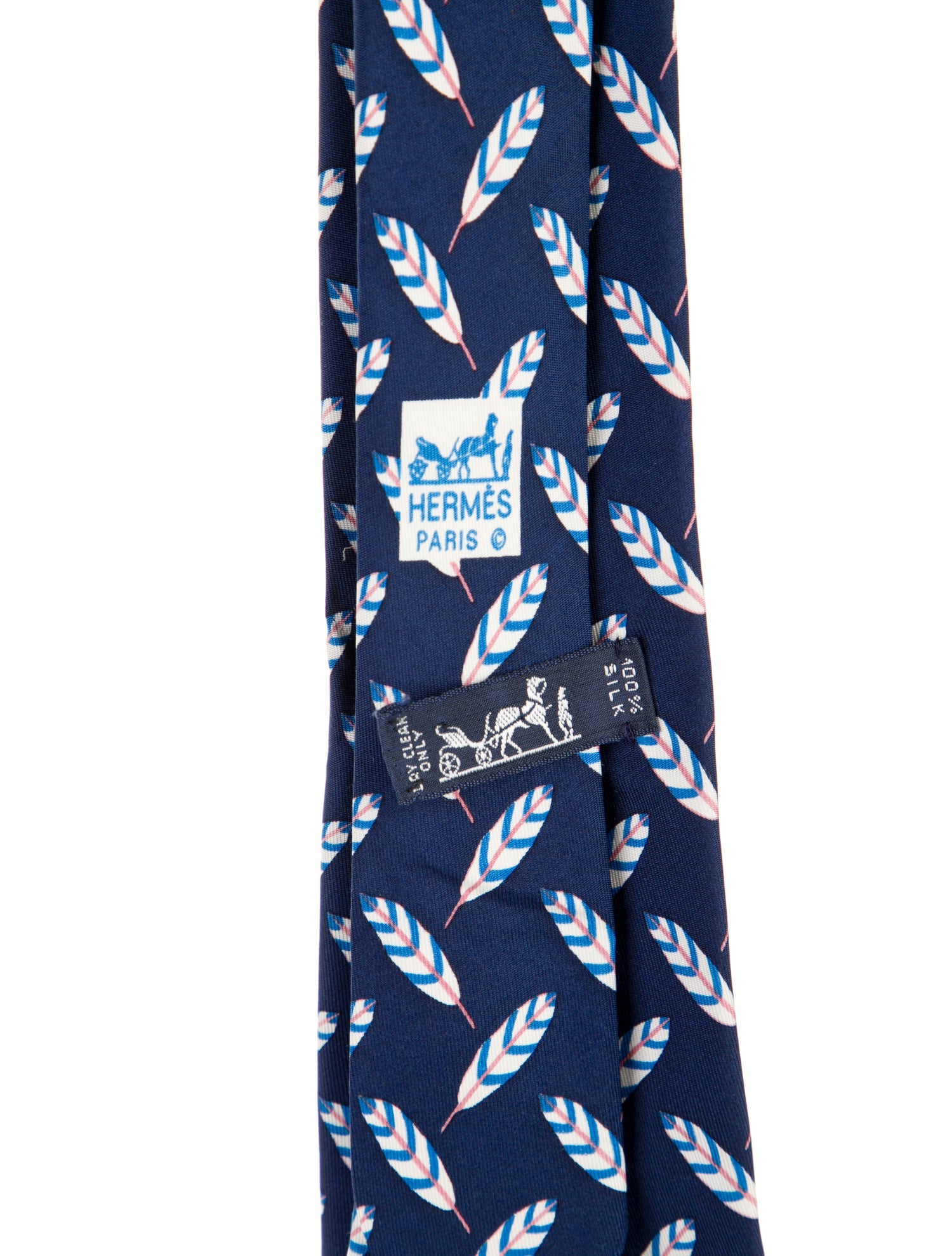 Hermès Feather Print Tie