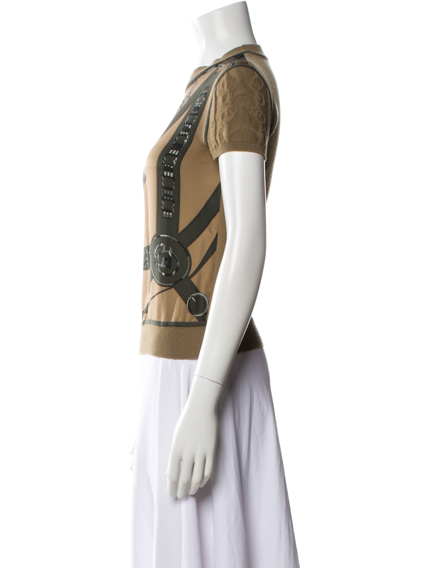 Silk Graphic Print Top