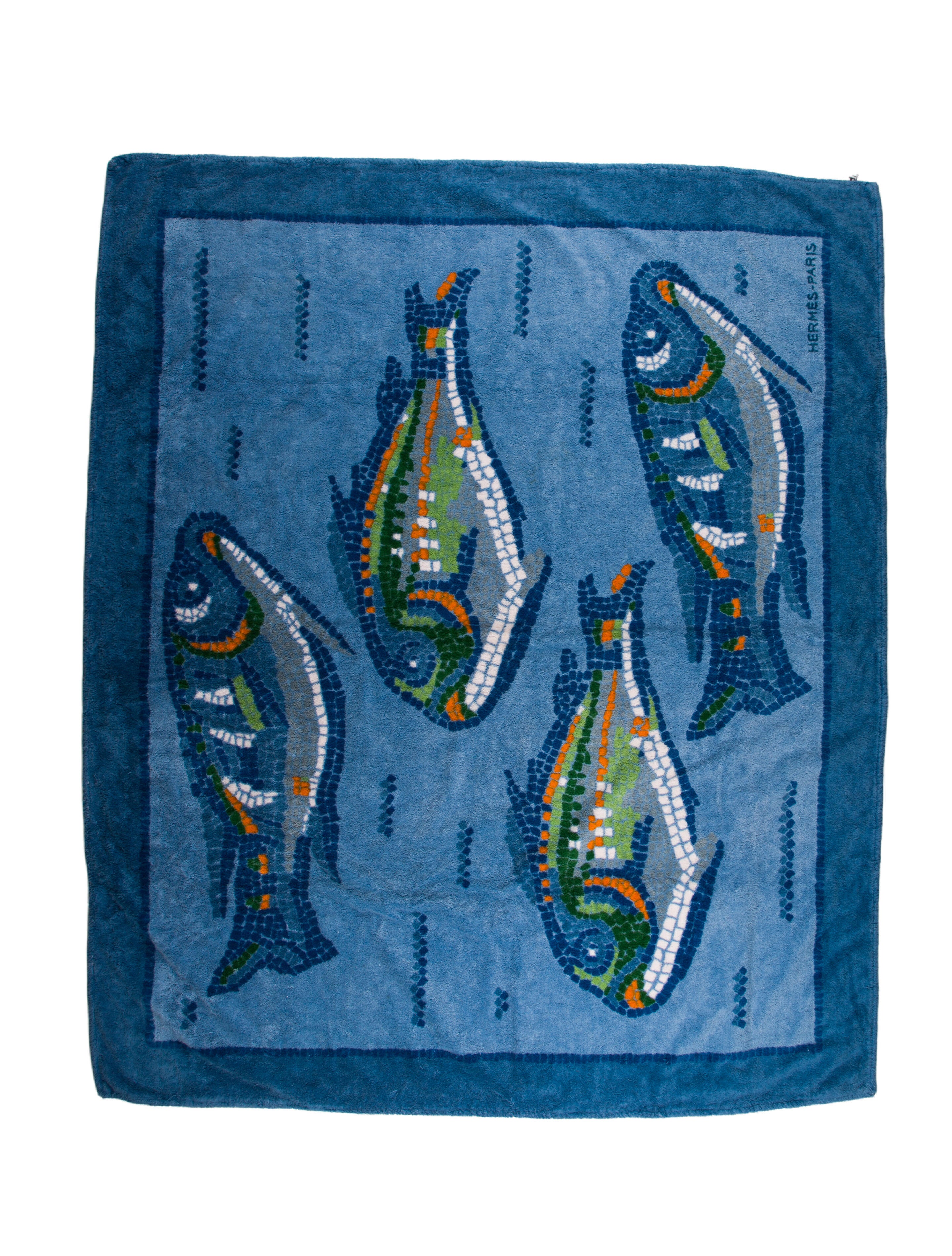 Hermès Fish Mosaic Beach Towel