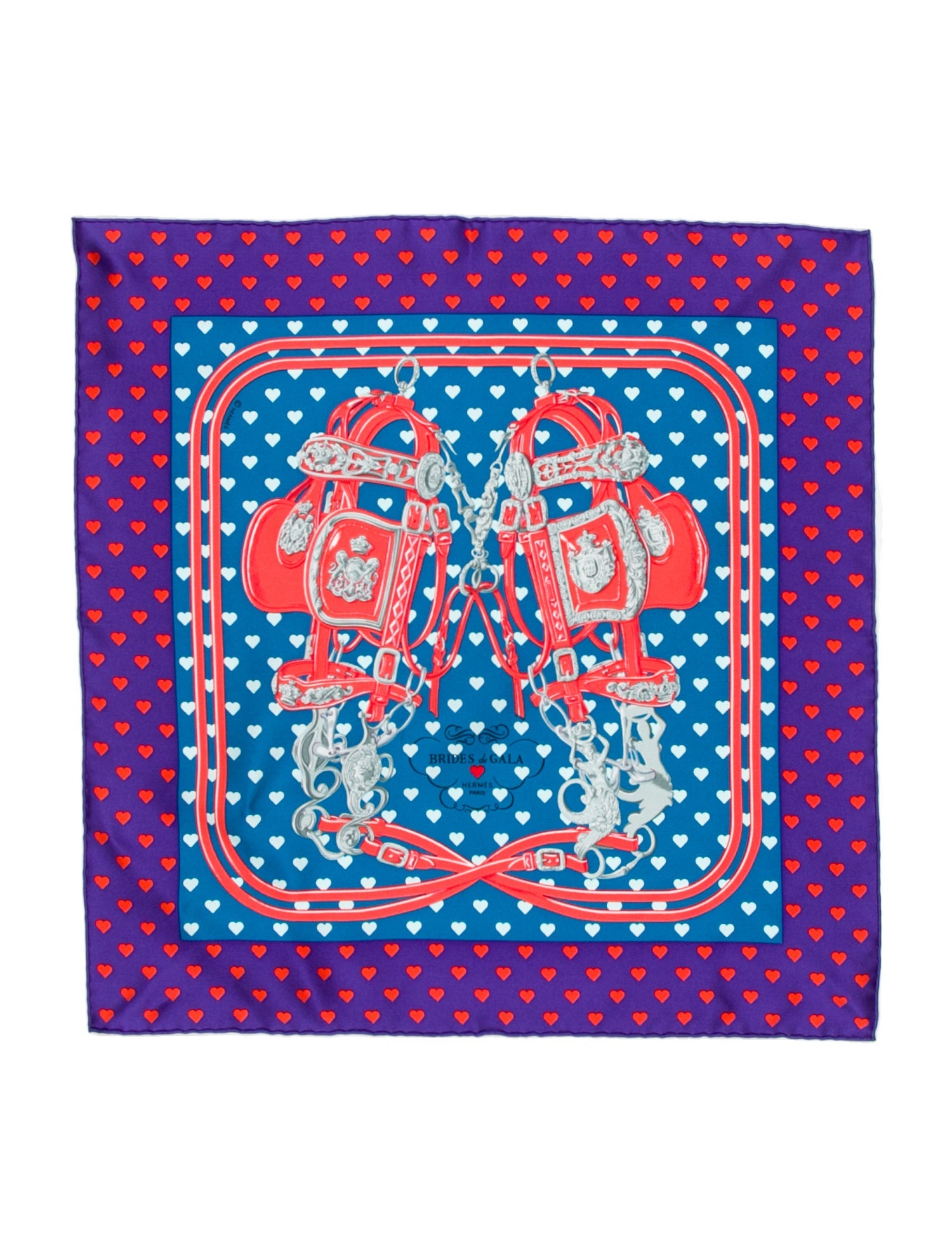 Hermès Brides De Gala Love Silk Pocket Square