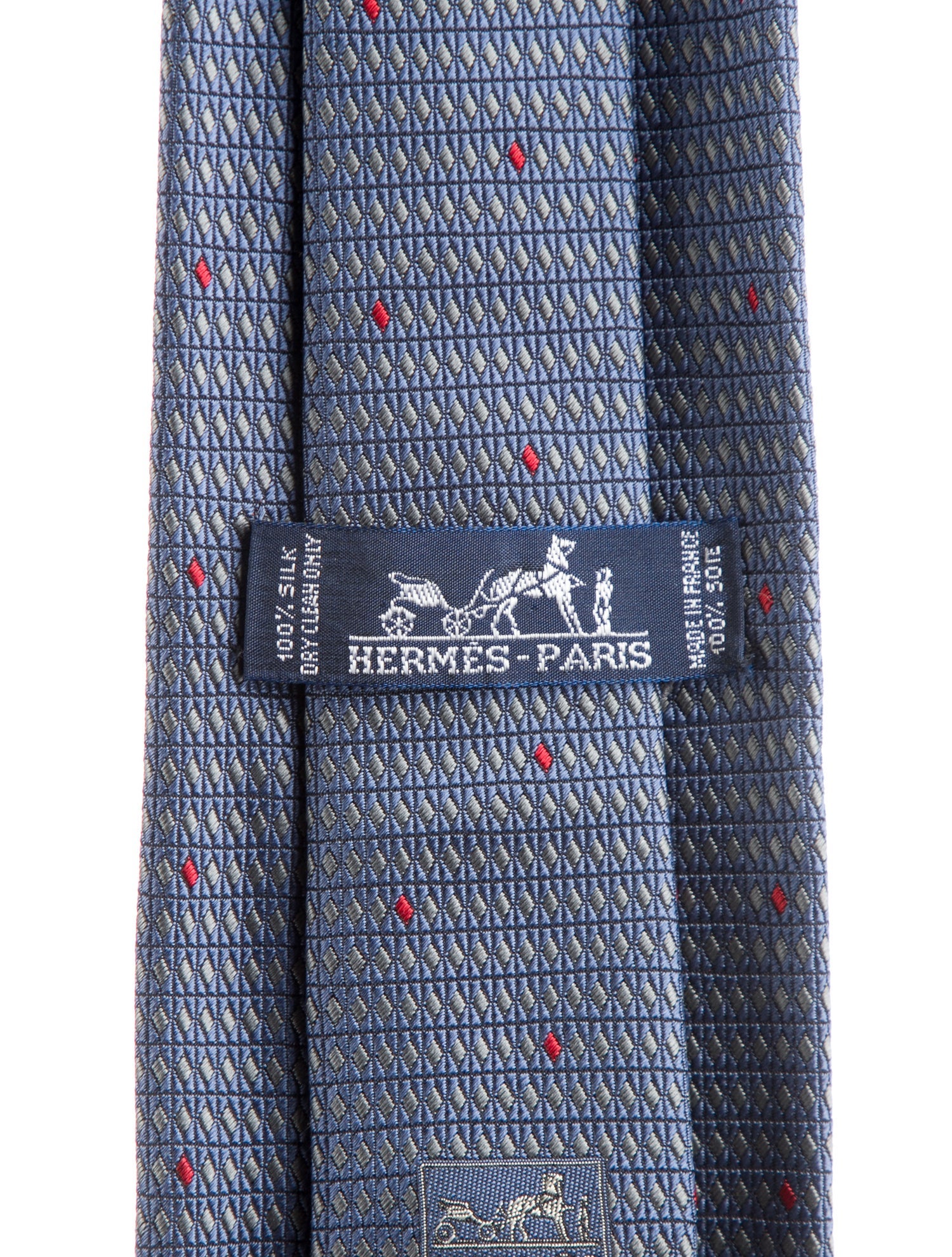 Hermès Men's Blue Hermès Silk Pattern Necktie