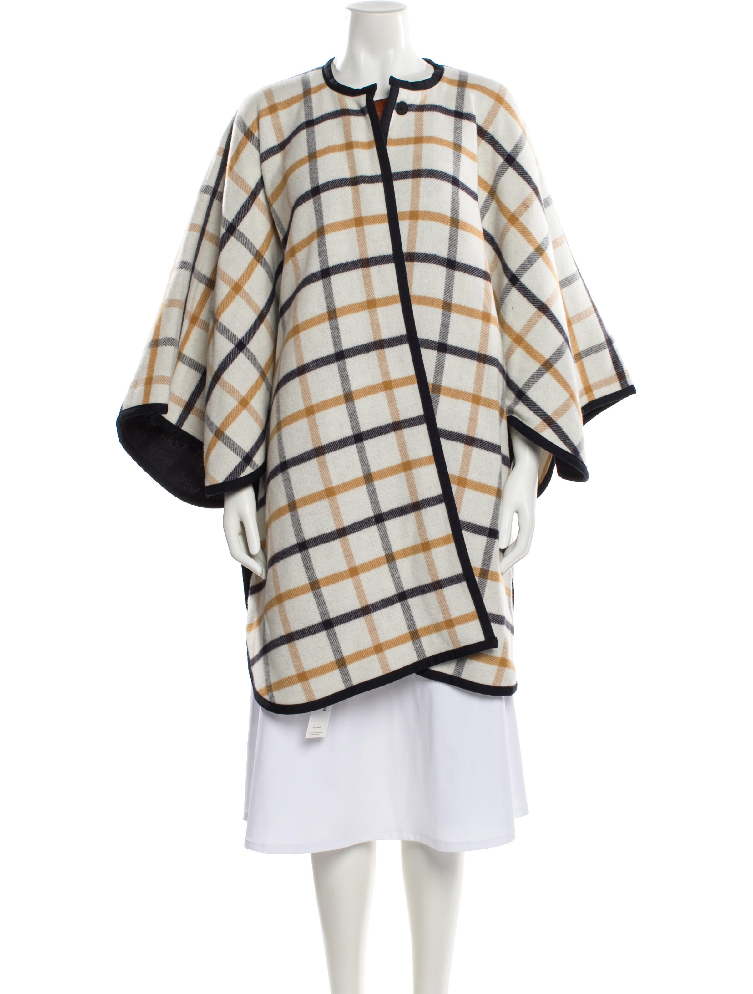 Hermès Merino Wool Plaid Print Coat