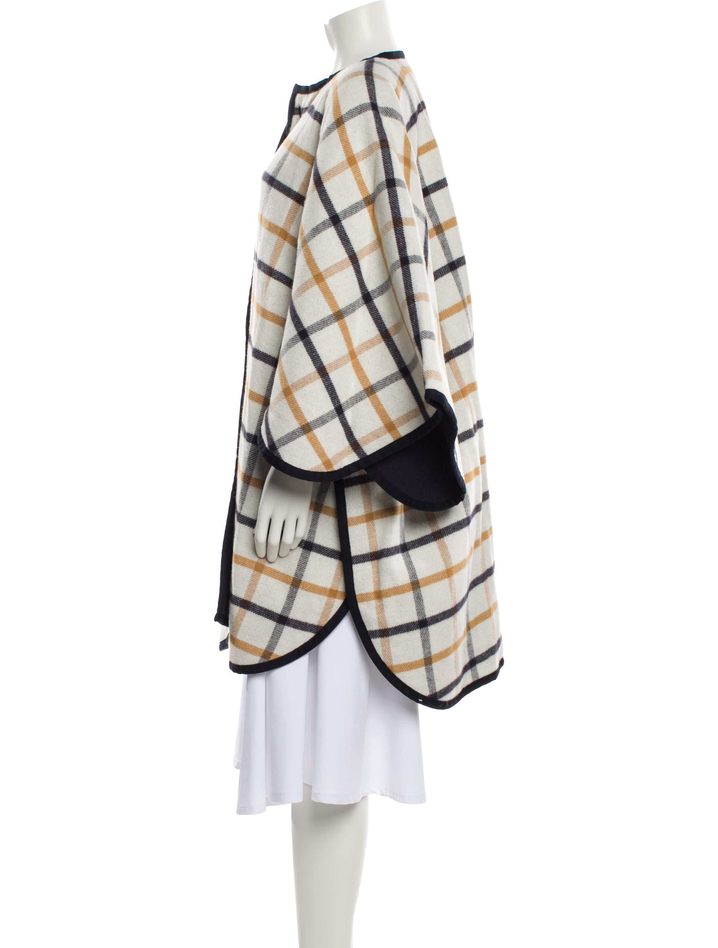 Hermès Merino Wool Plaid Print Coat