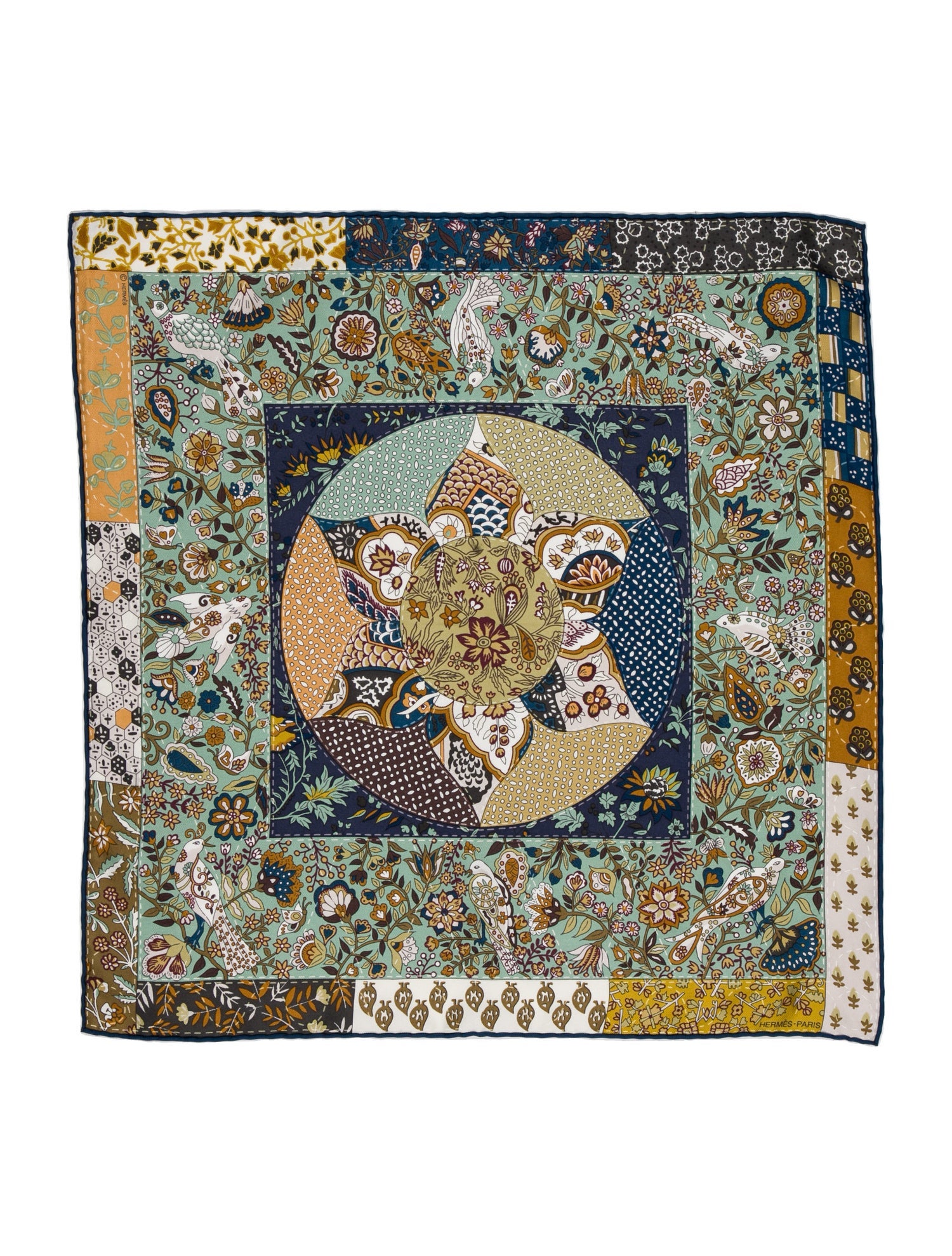 Hermès Piqué Fleuri De Provence Silk Scarf