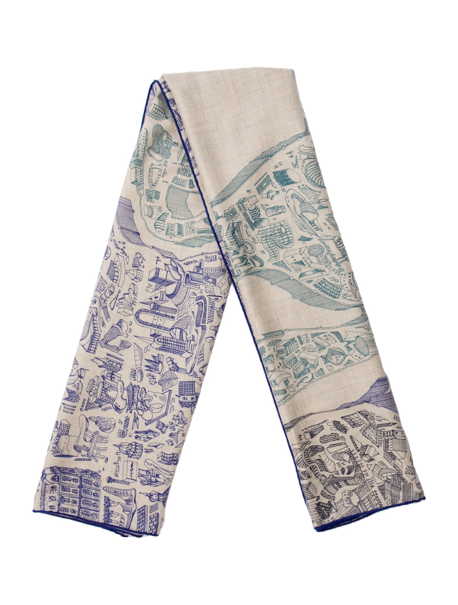 Hermès La Nouvelle Cite Cavaliere Cashmere Shawl w/ Tags