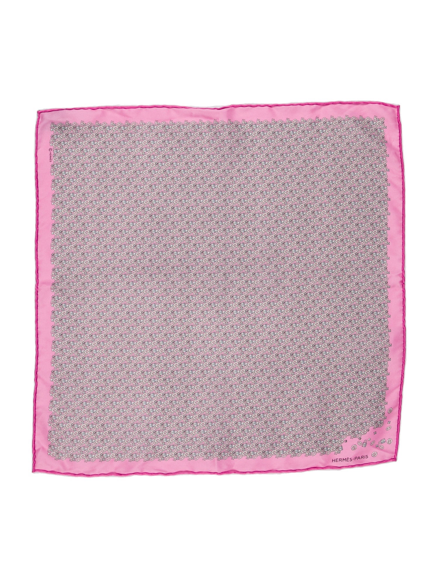 Hermès H Cadena Printed Pocket Square