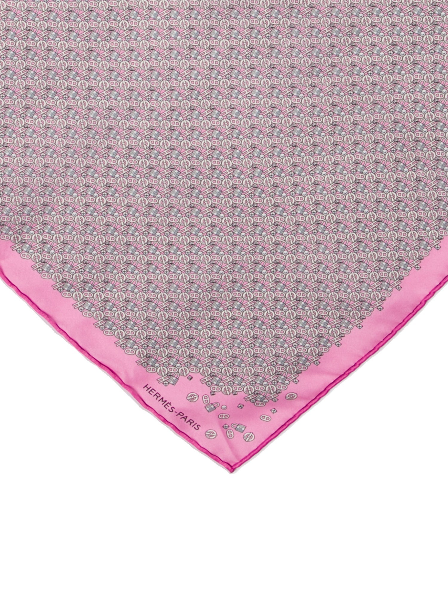 Hermès H Cadena Printed Pocket Square