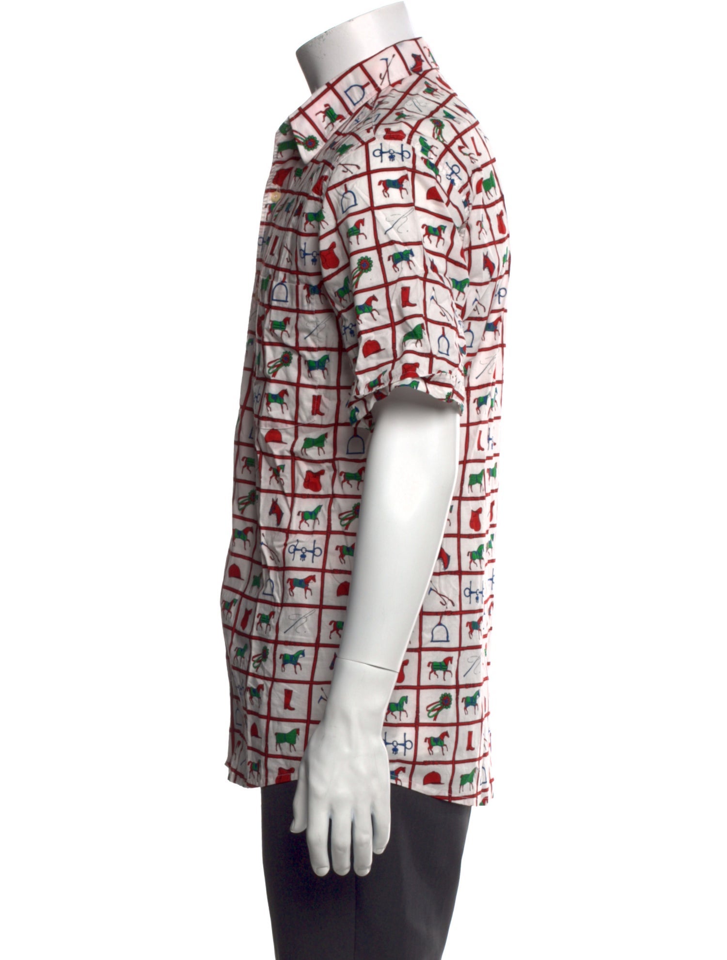 Hermès Plaid Print Short Sleeve Shirt