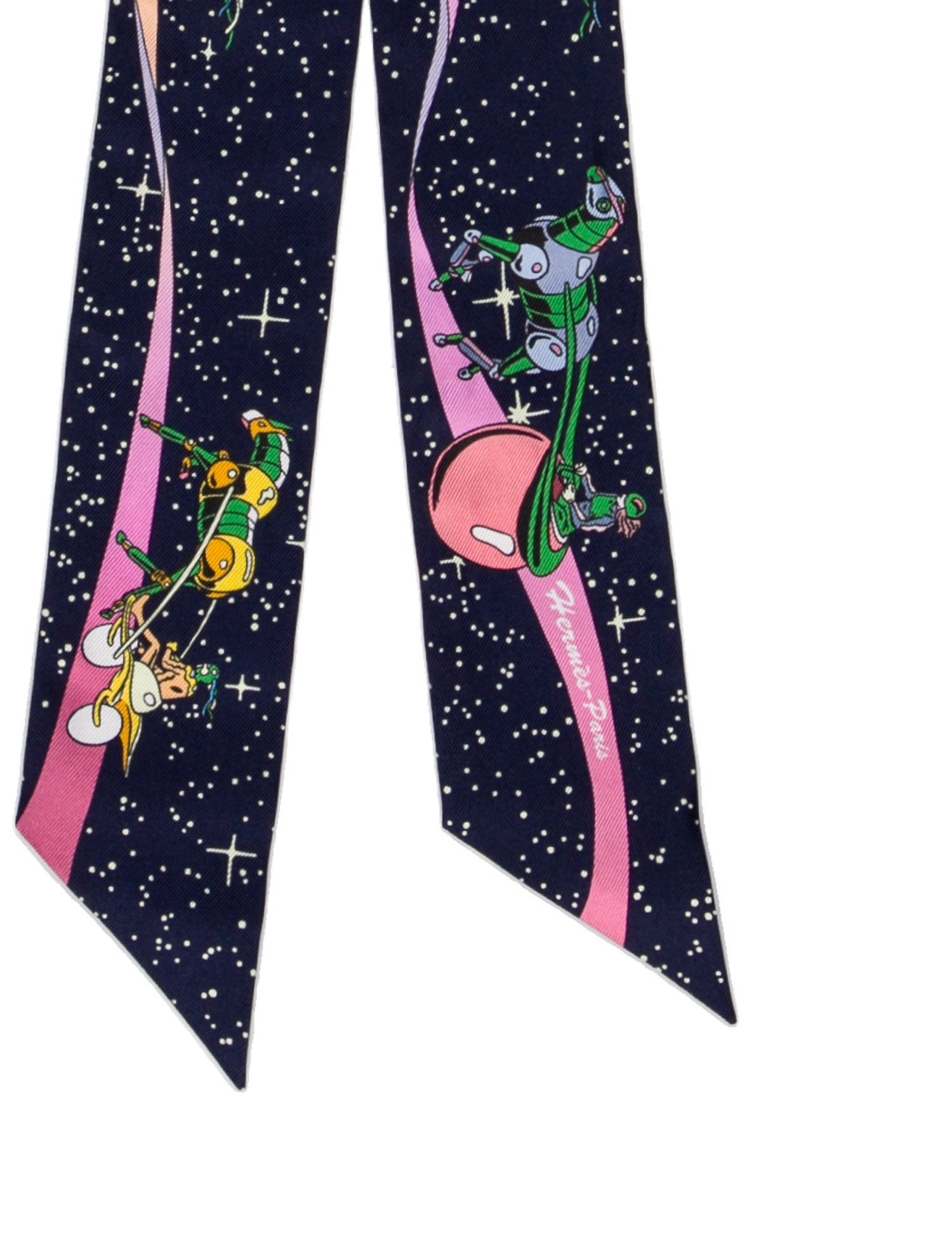 Hermès Space Derby Silk Twilly Scarf