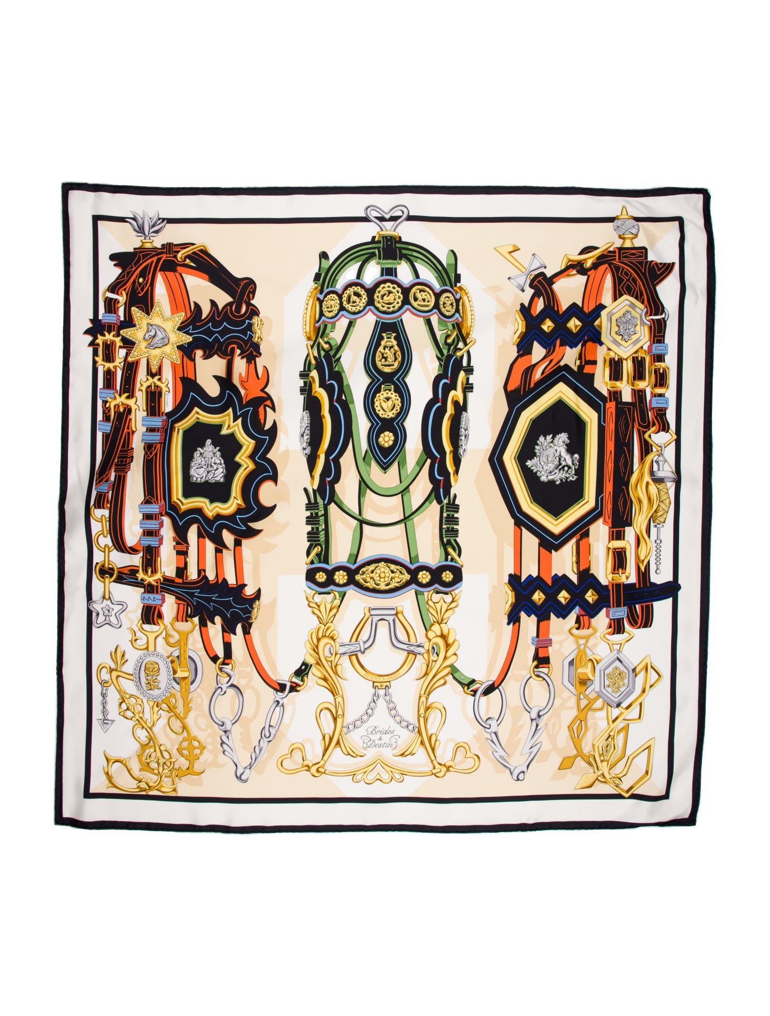 Hermès Brides Et Destin Silk Scarf
