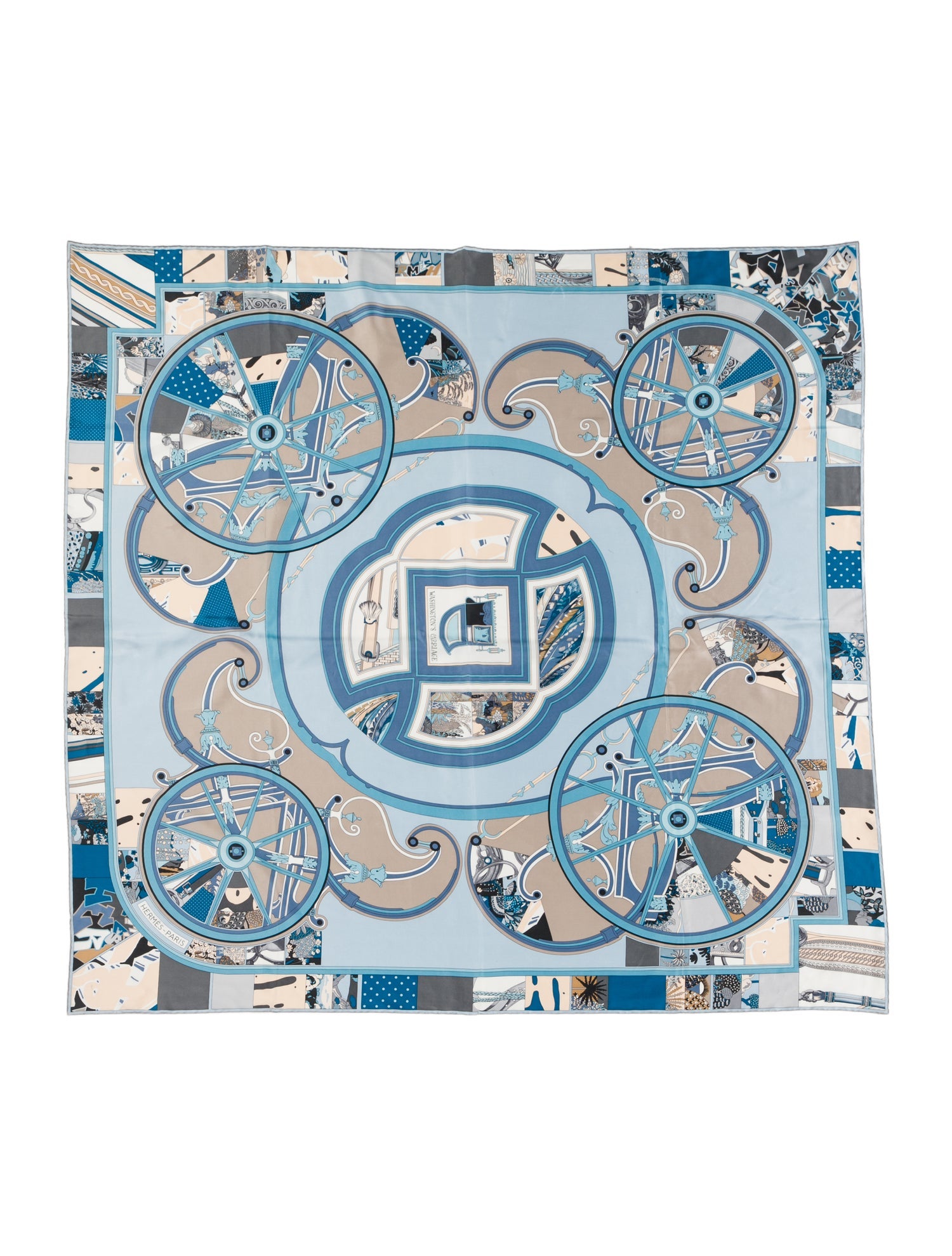 Hermès Washington's Carriage Silk Shawl w/ Tags