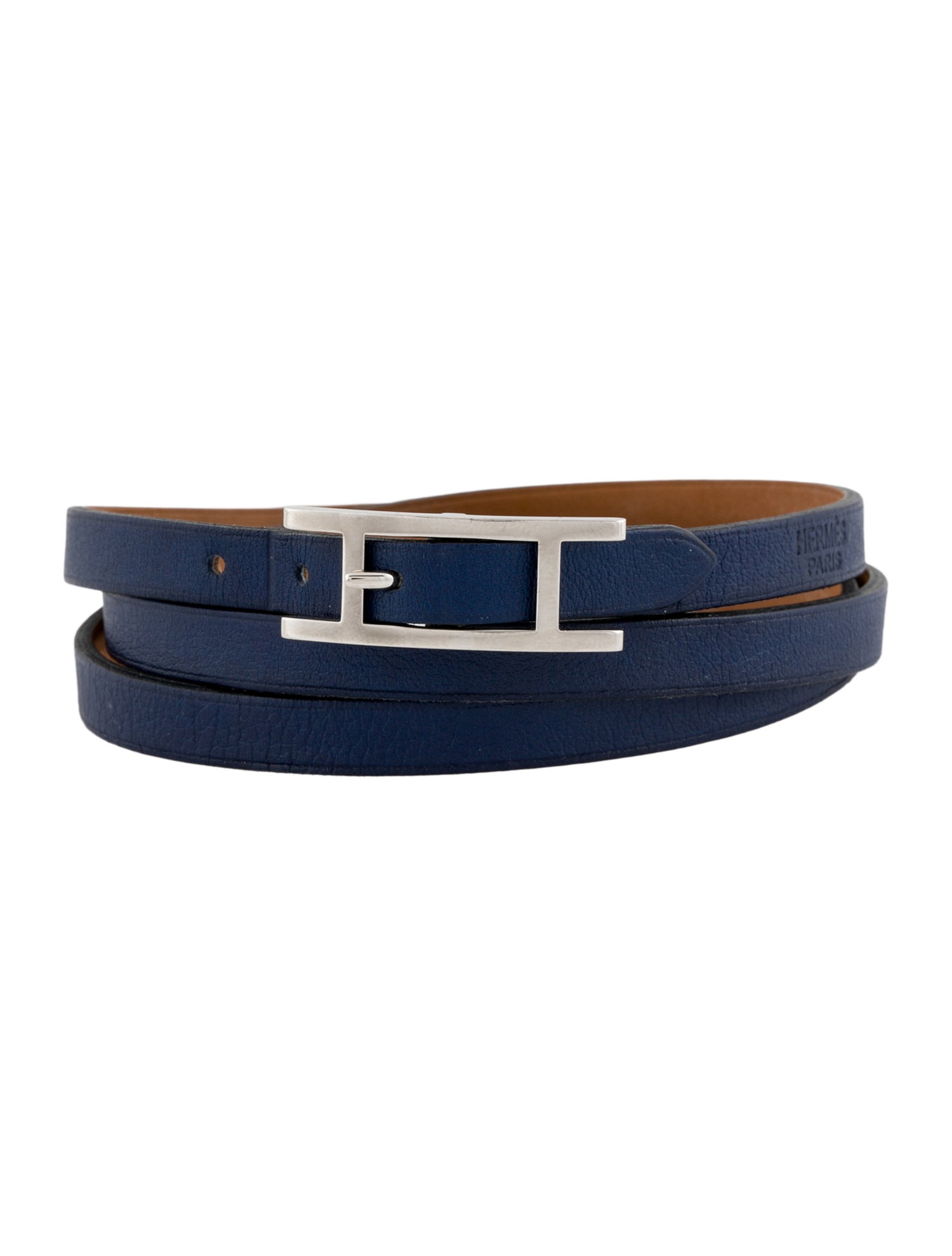 Hermès Leather Hapi 3MM Wrap Bracelet