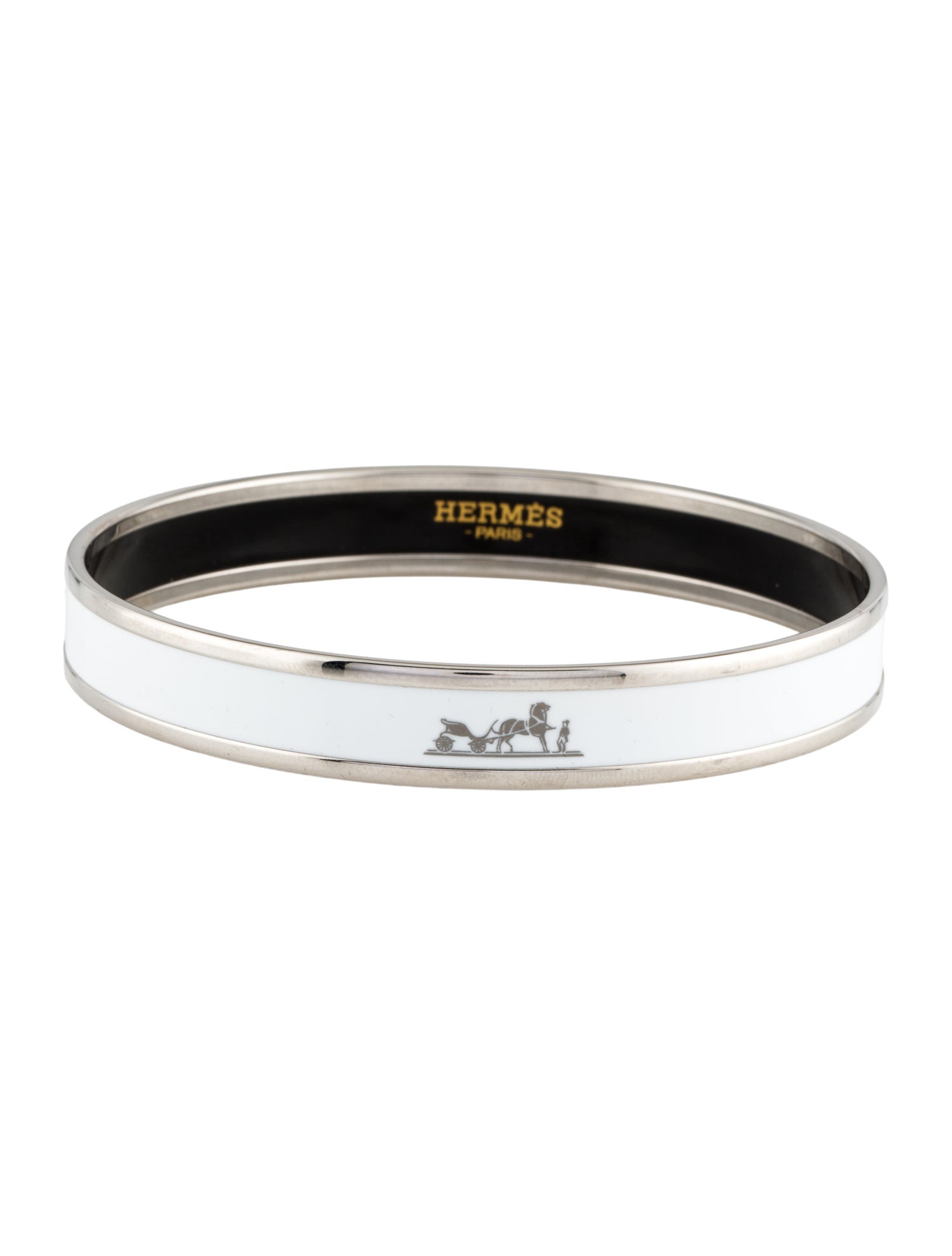 Hermès Enamel Narrow Bangle Bracelet