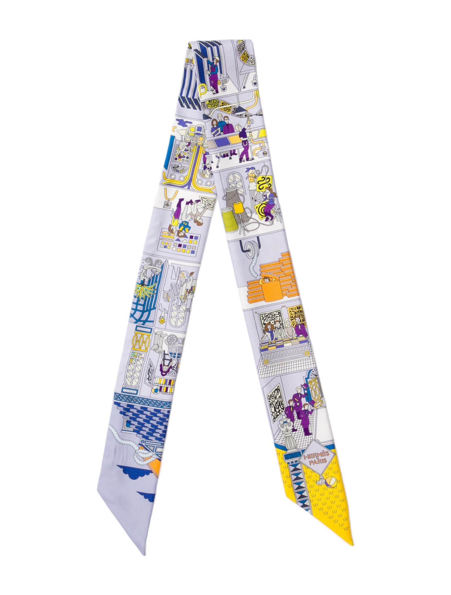 Hermès La Maison Des Carrés Silk Twilly Scarf