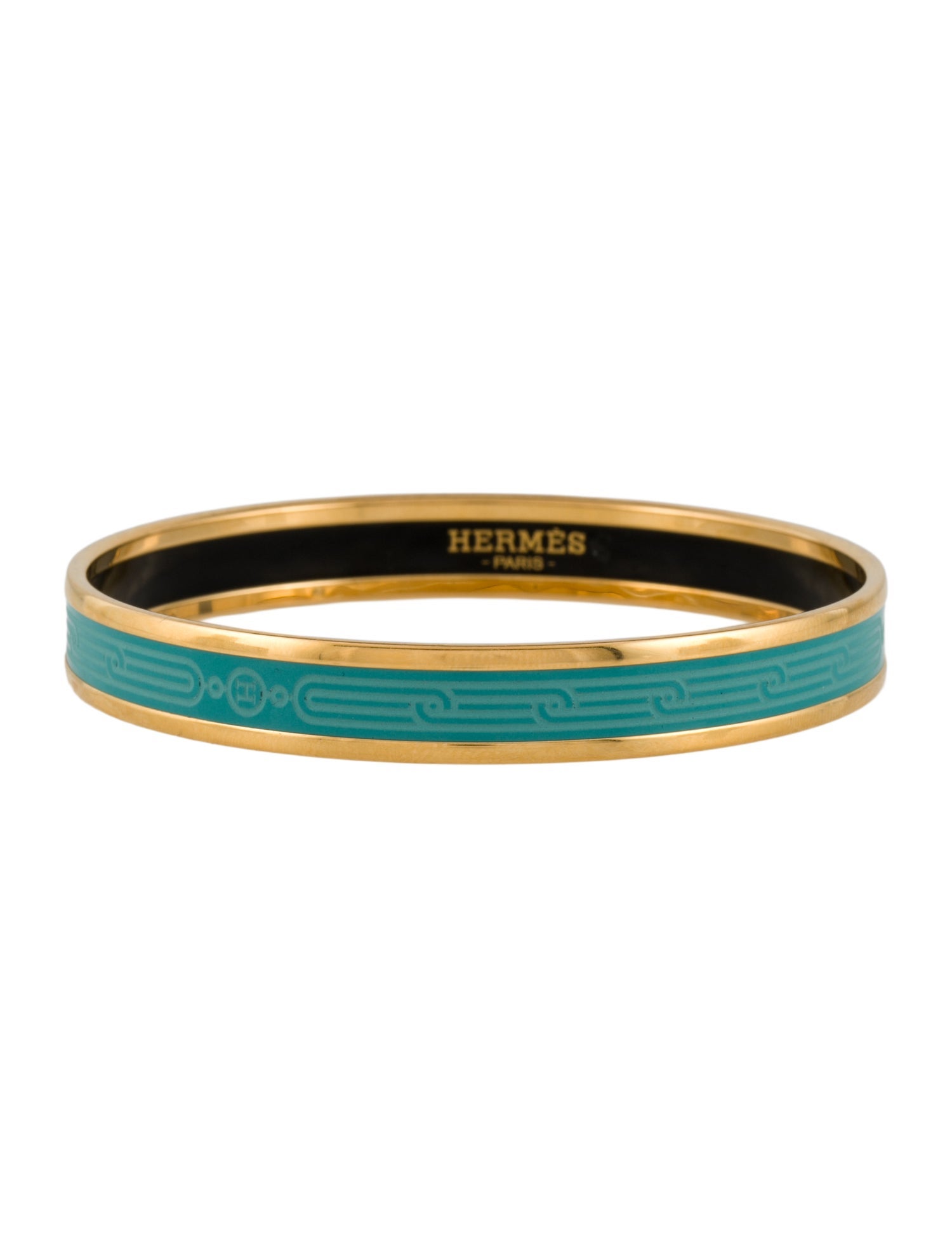 Hermès Enamel Les Cles Bangle Bracelet