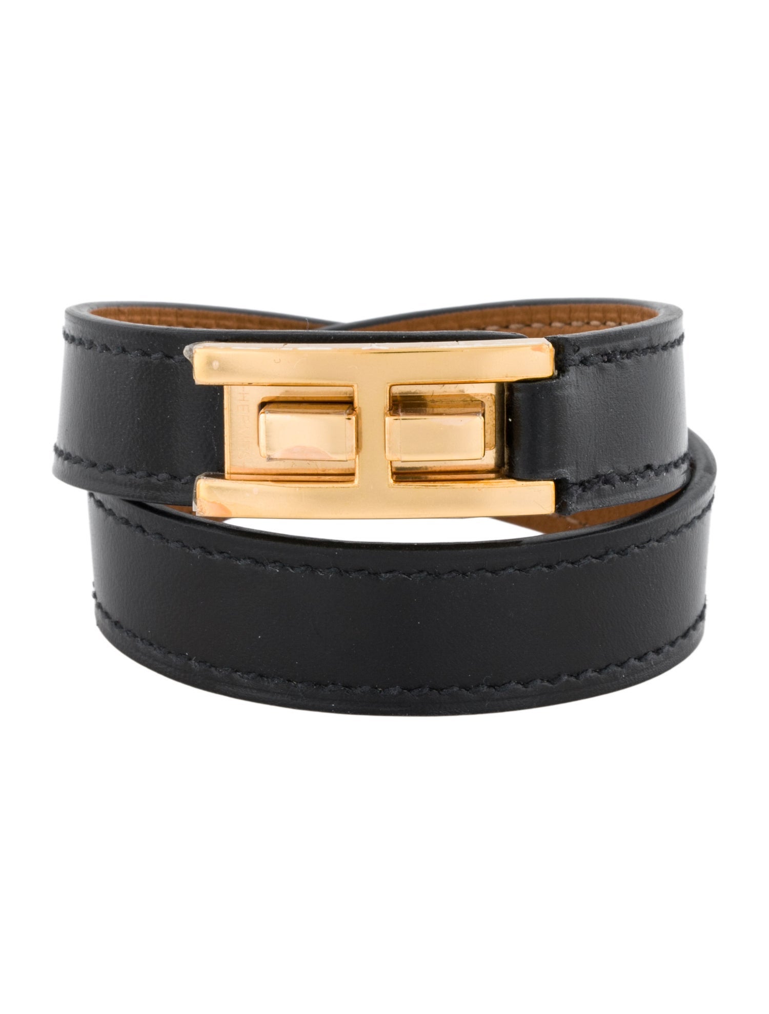 Hermès Leather Drag Double Tour Wrap Bracelet