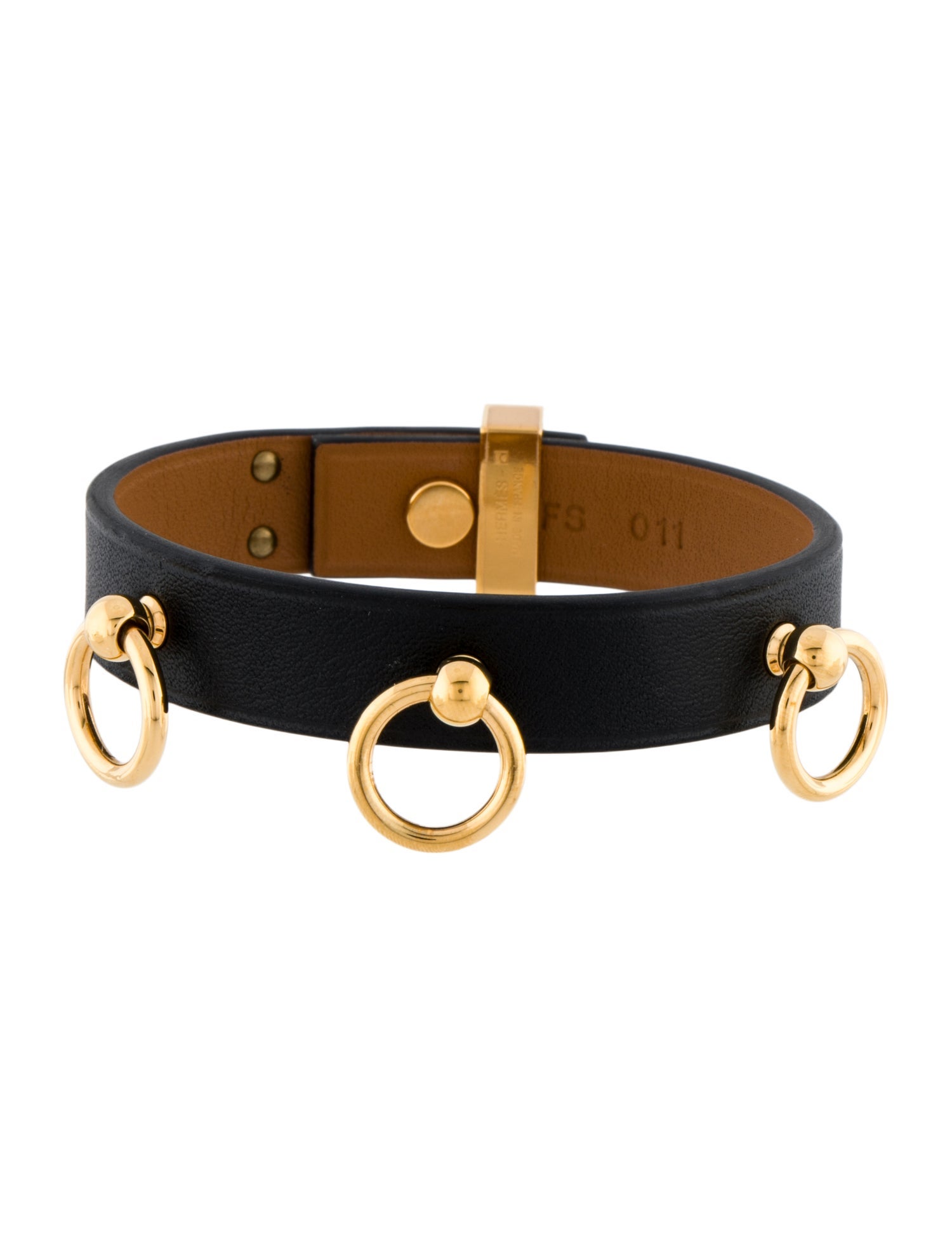 Hermès Leather Mini Dog Anneaux Wrap Bracelet