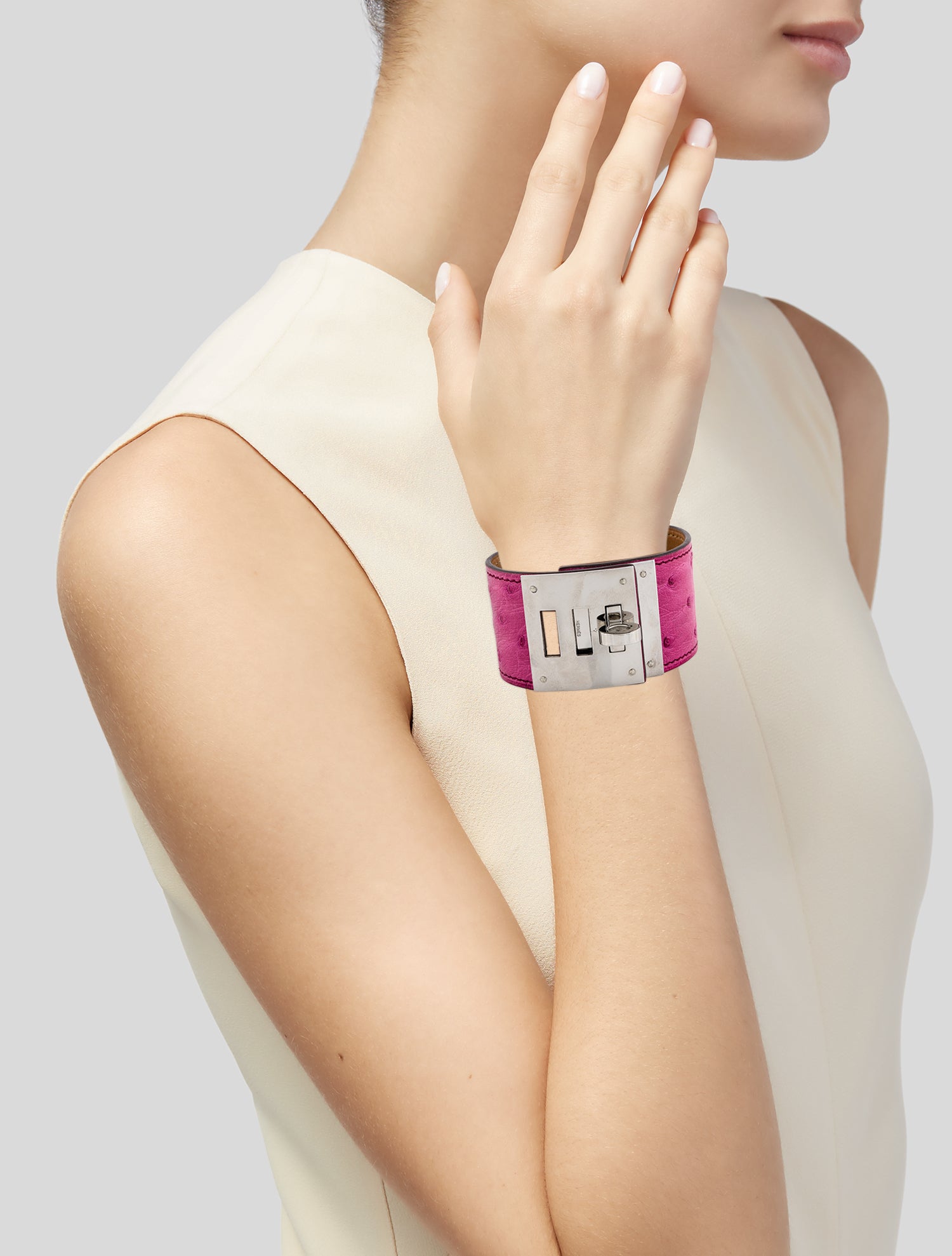 Hermès Ostrich Kelly Dog Bracelet