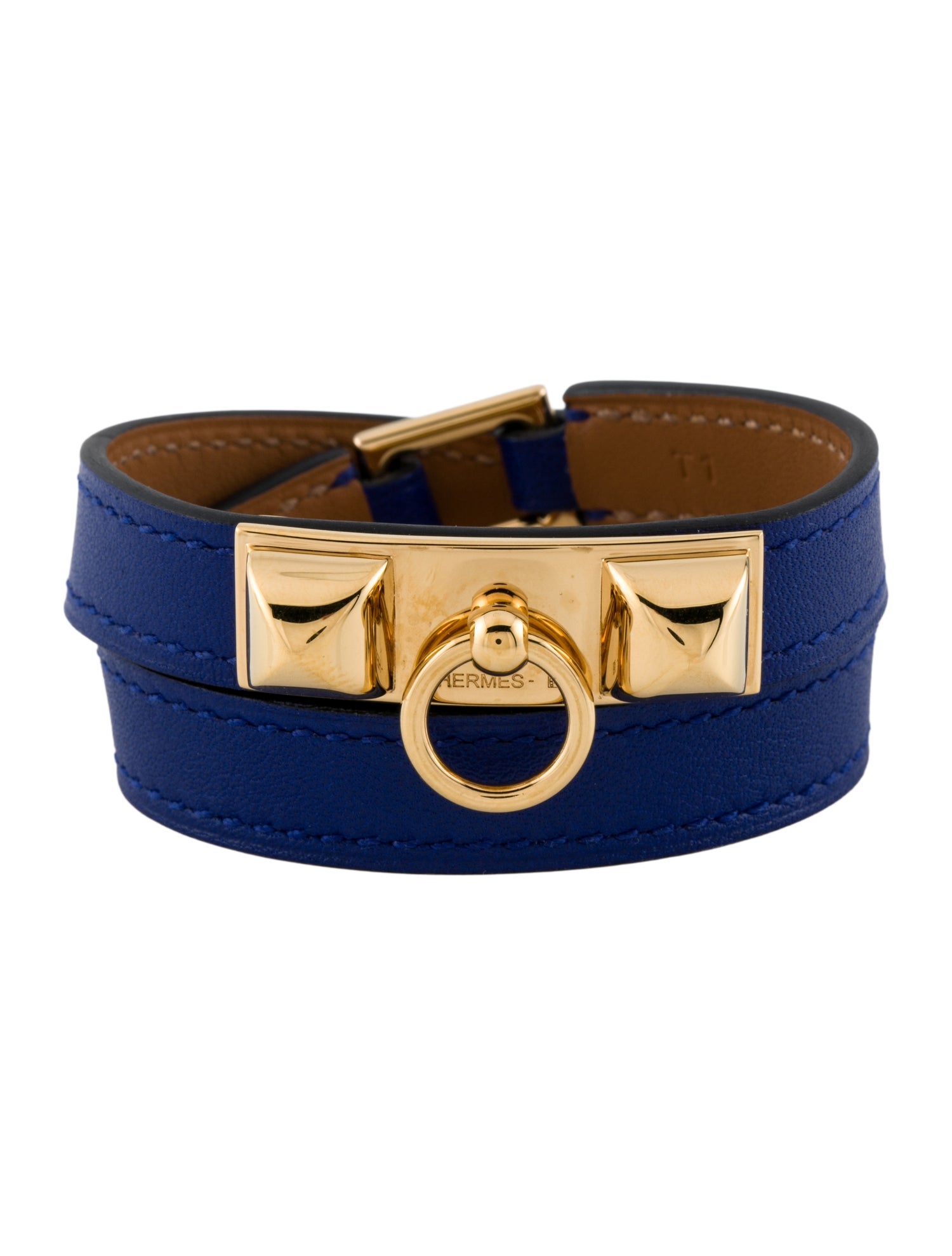 Hermès Leather Rivale Double Tour Wrap Bracelet