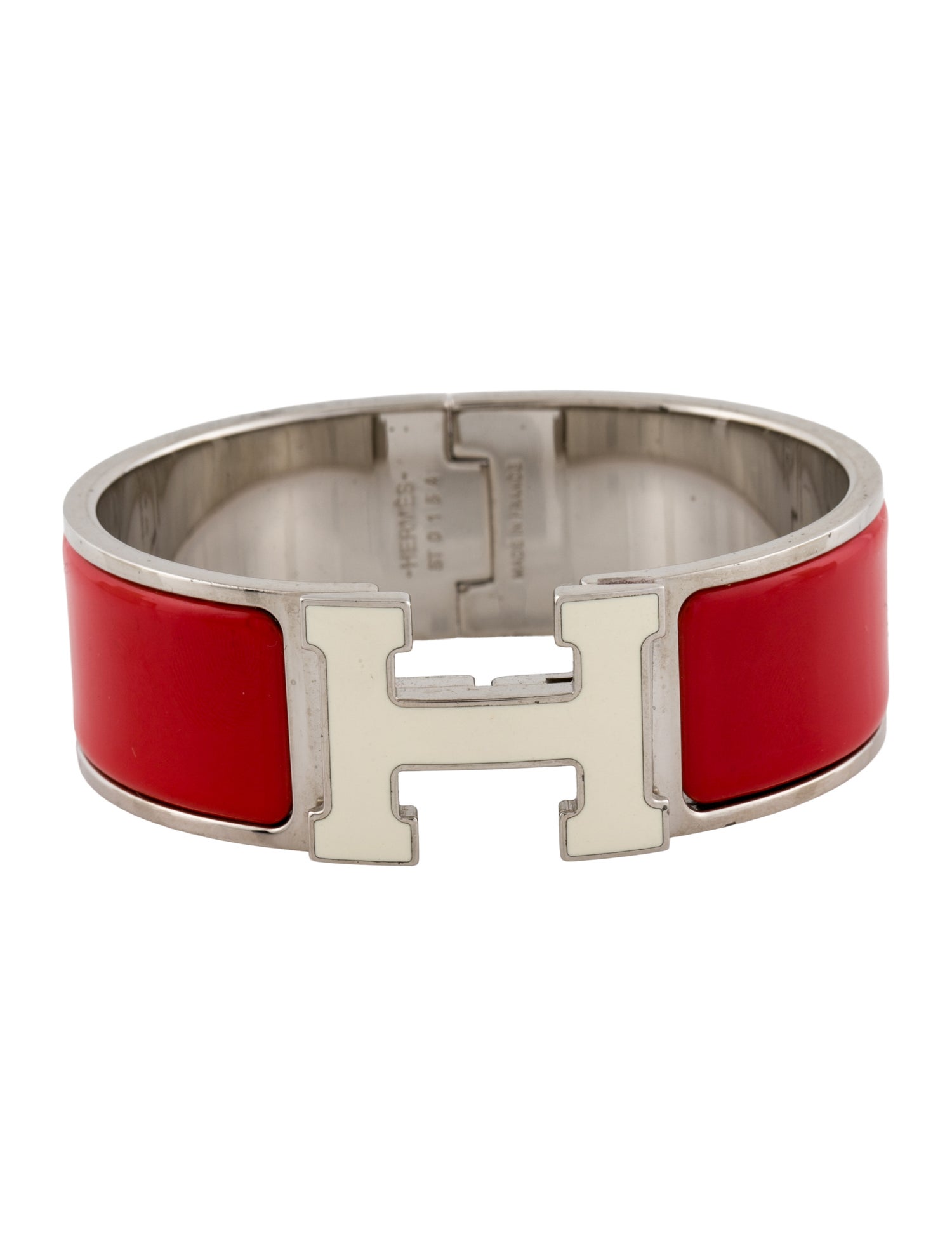 Hermès Clic Clac H w/ Enamel at Turnlock Bangle Bracelet