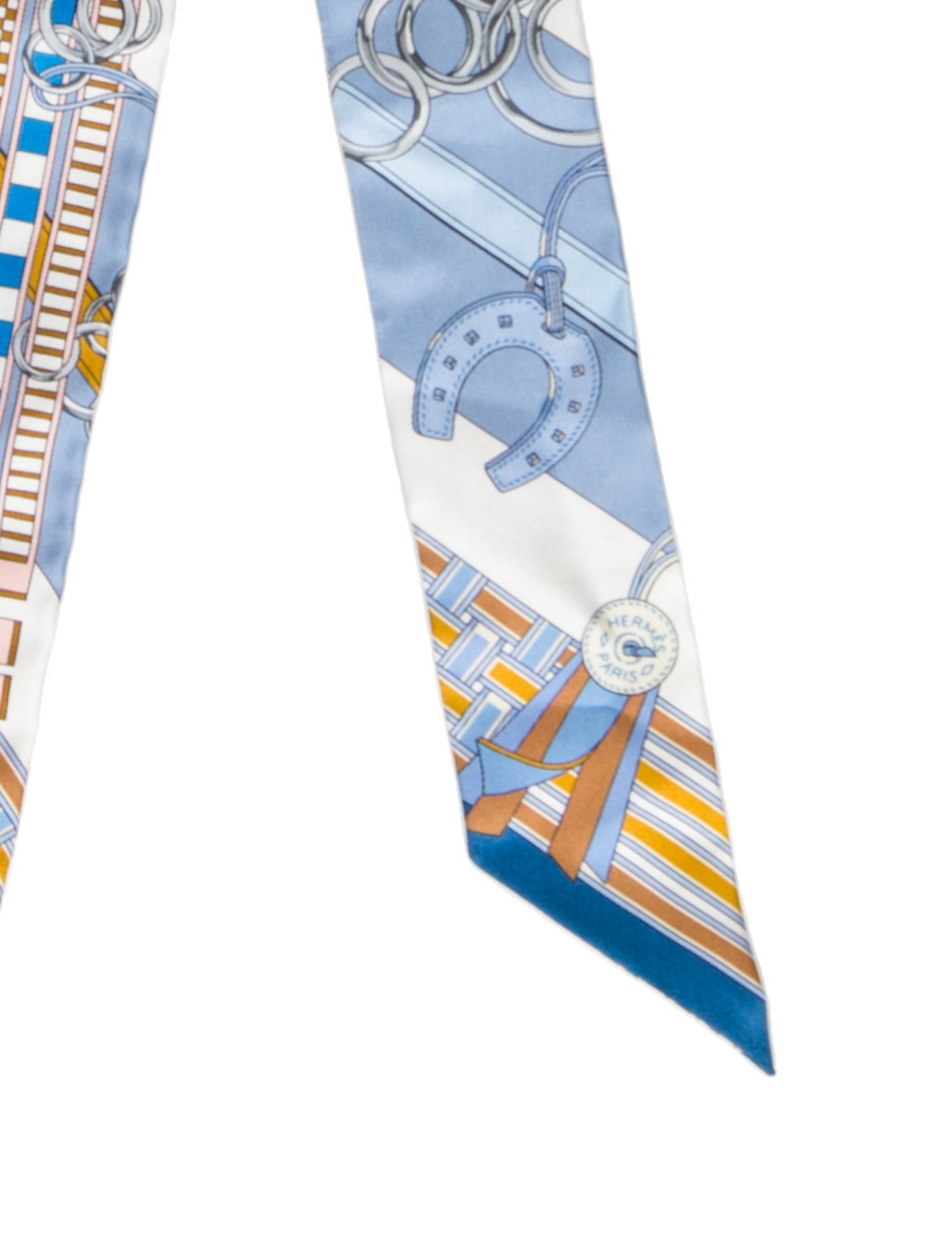 Hermès Brides et Girs-Gris Silk Twilly Scarf w/ Tags