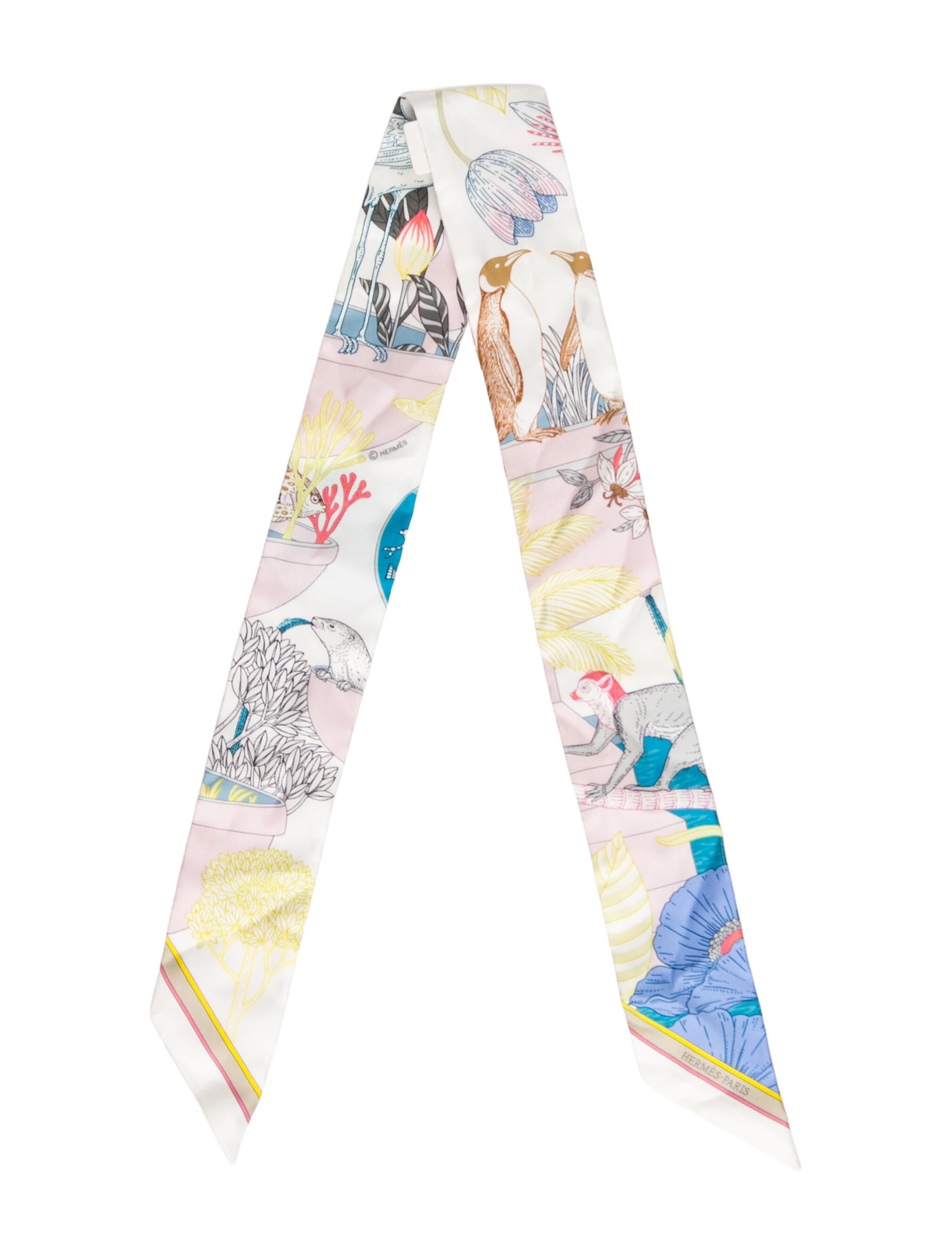 Hermès Precious Paradise Silk Twilly Scarf w/ Tags