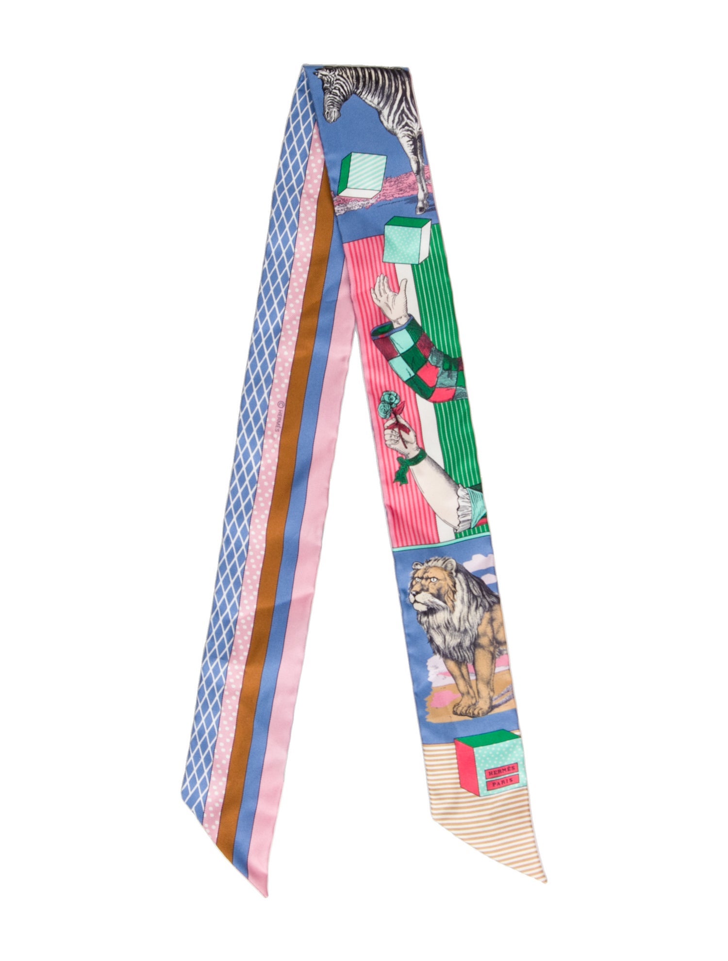 Hermès Grand Théâtre Nouveau Silk Twilly Scarf