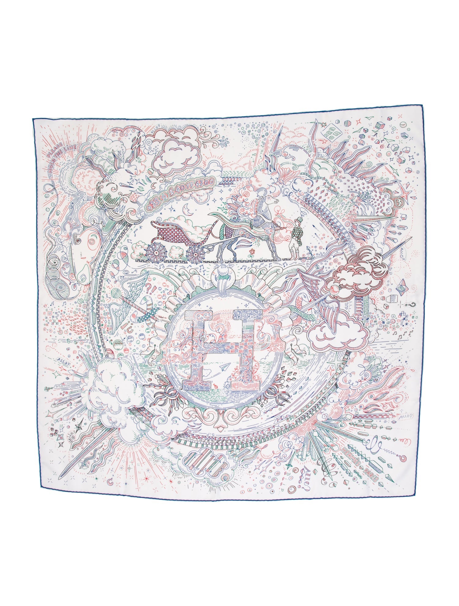 Hermès Please Hold The Line Silk Scarf