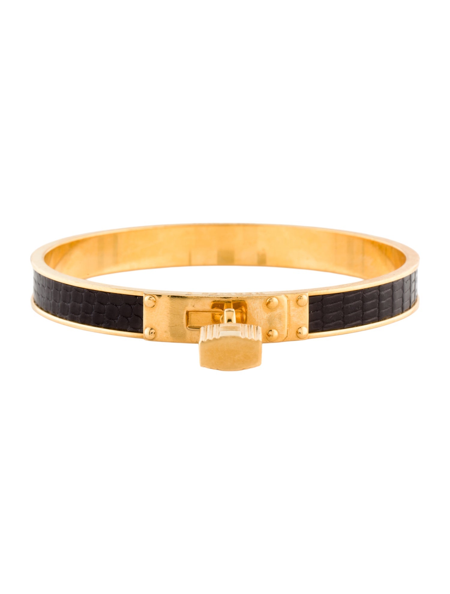 Hermès Lizard Kelly Lock Cadena Bangle