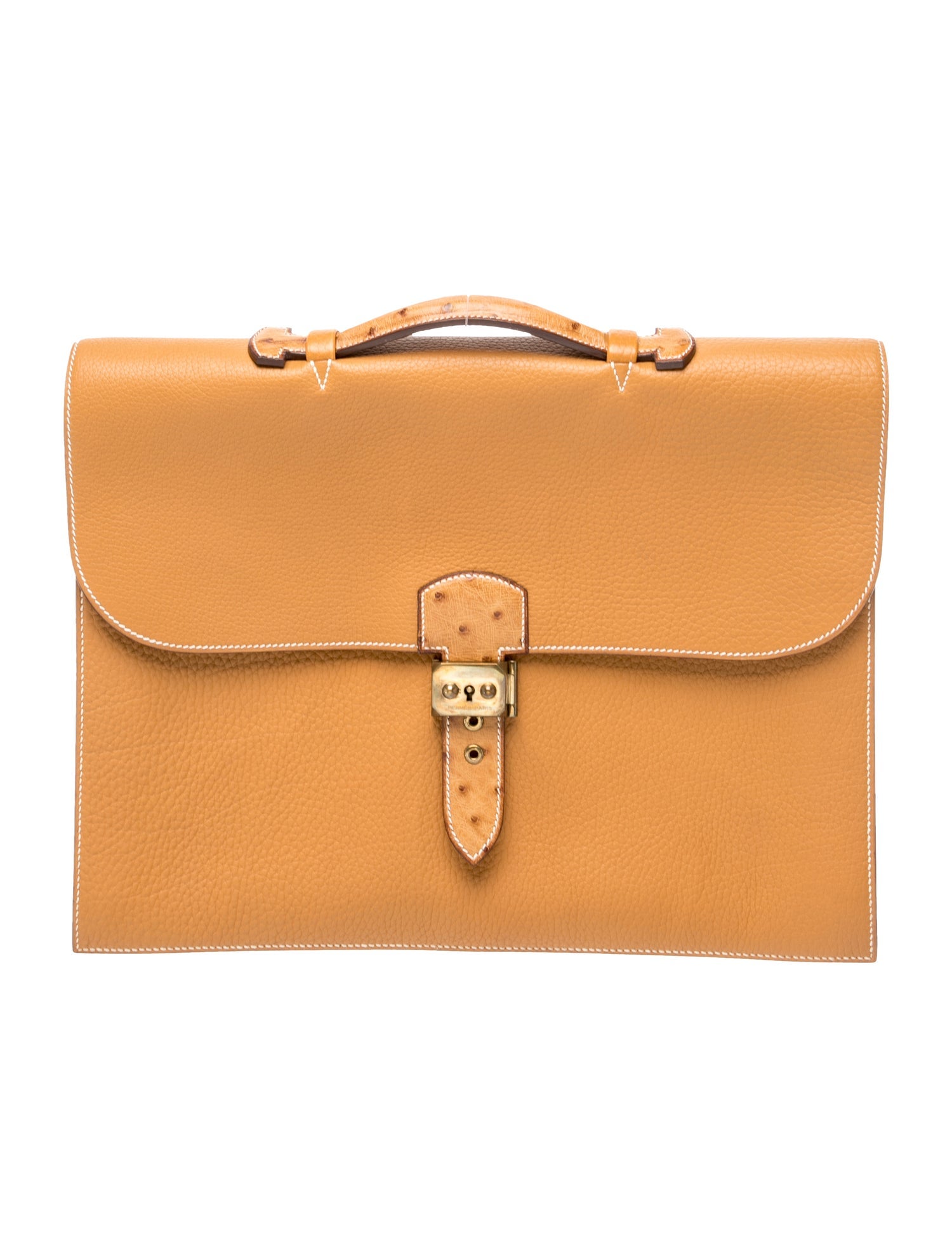 Hermès Fjord & Ostrich Sac à Dépêches 38